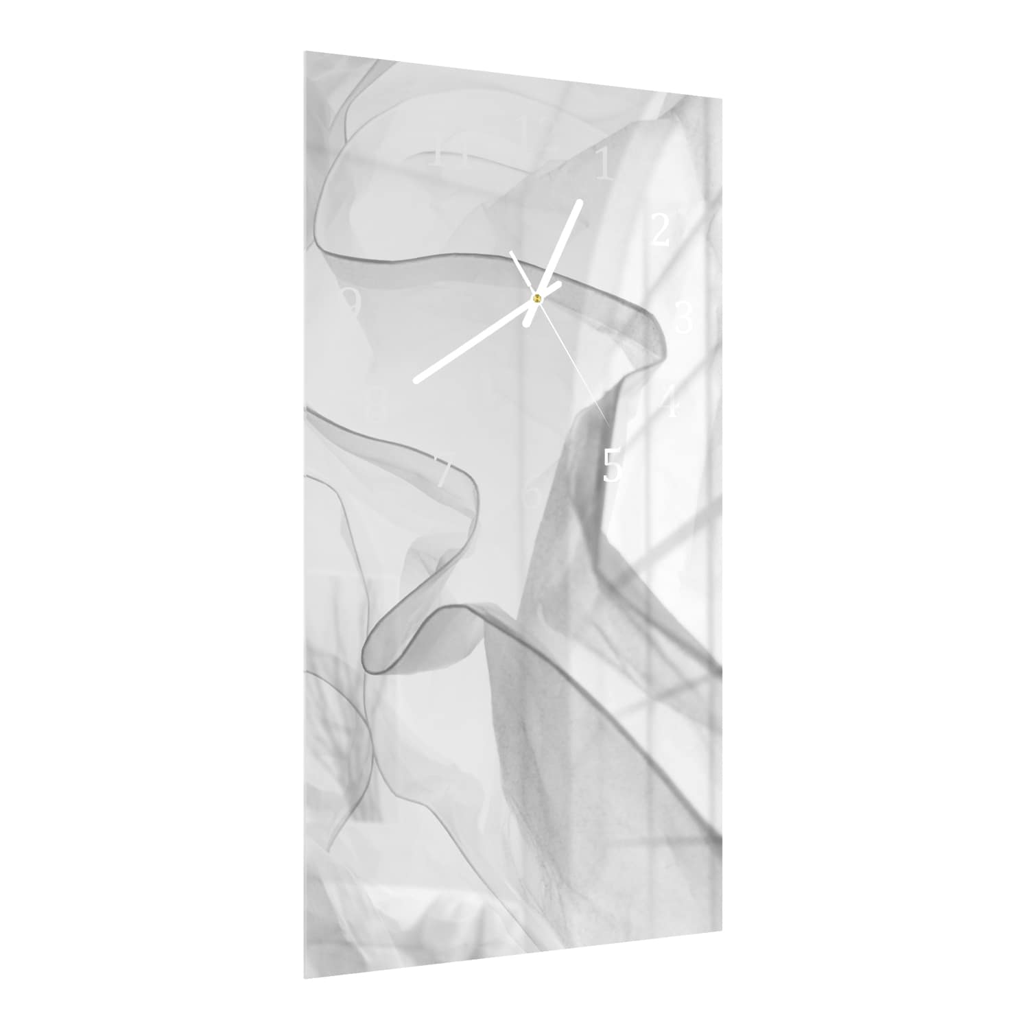 Wanduhr 30x60 - Vorhänge Schwarz-Weiß