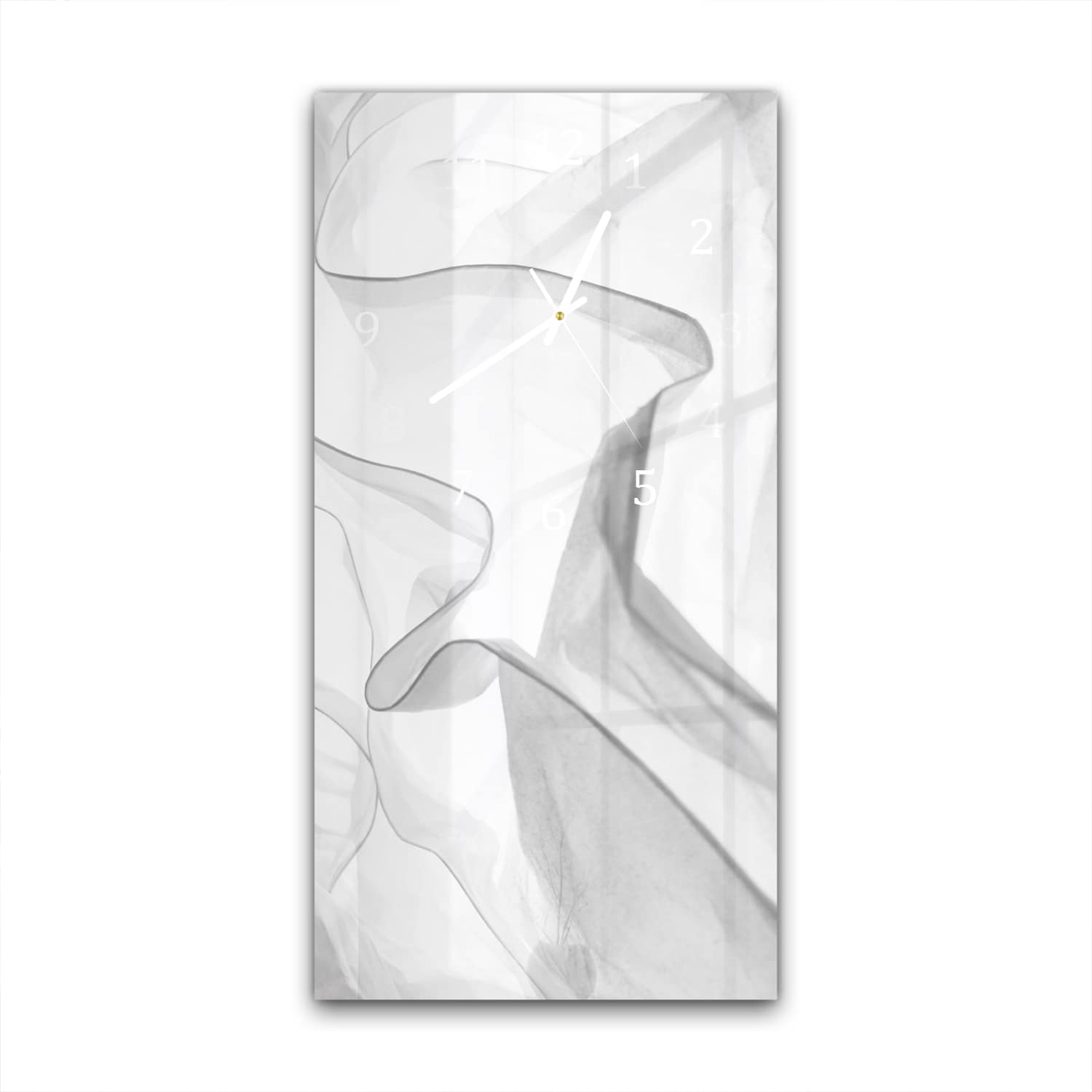 Wanduhr 30x60 - Vorhänge Schwarz-Weiß