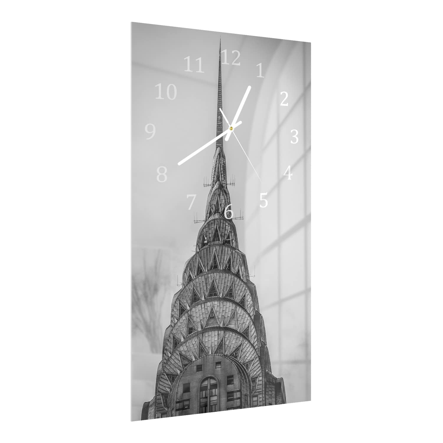 Wanduhr 30x60 - Kathedrale in Schwarz-Weiß
