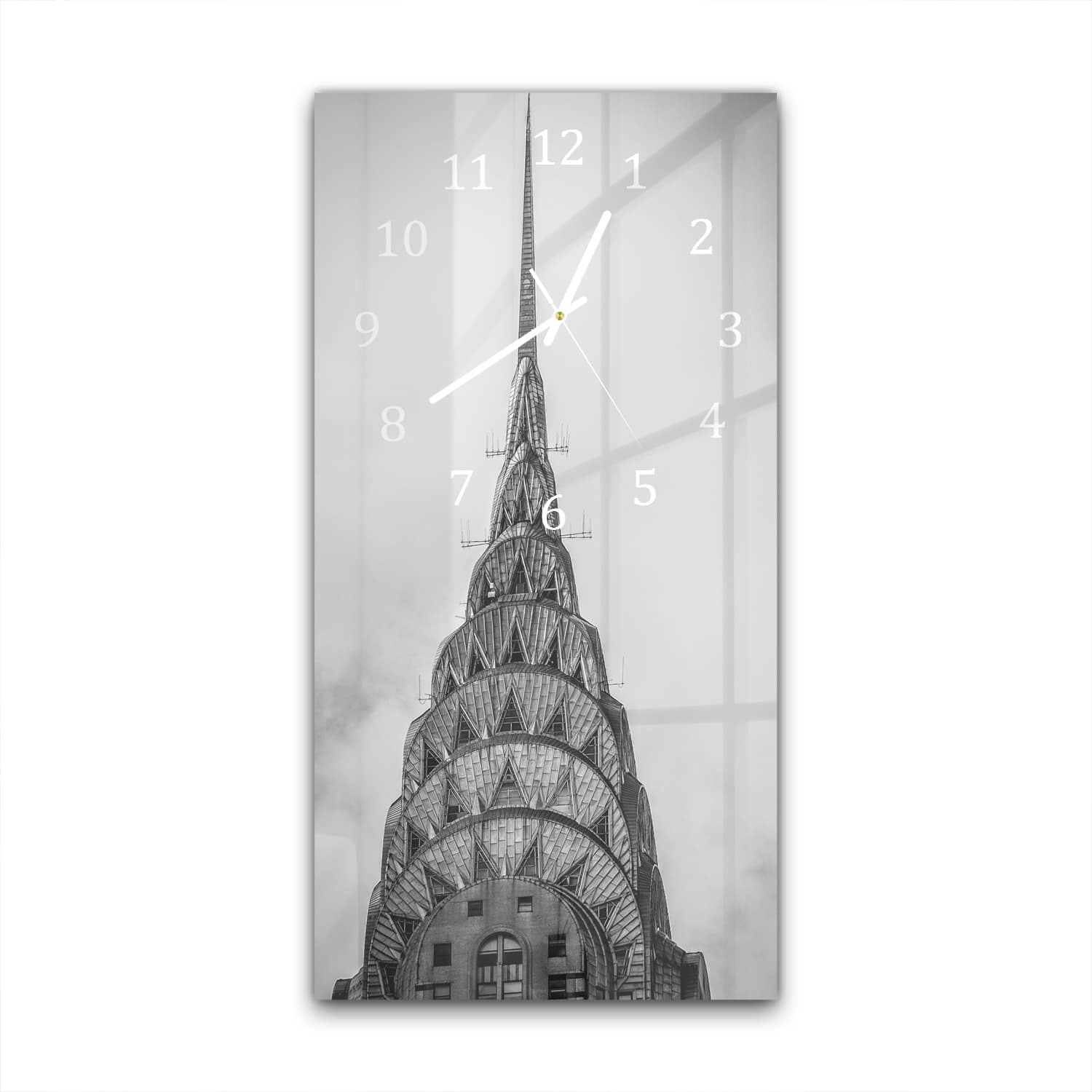 Wanduhr 30x60 - Kathedrale in Schwarz-Weiß