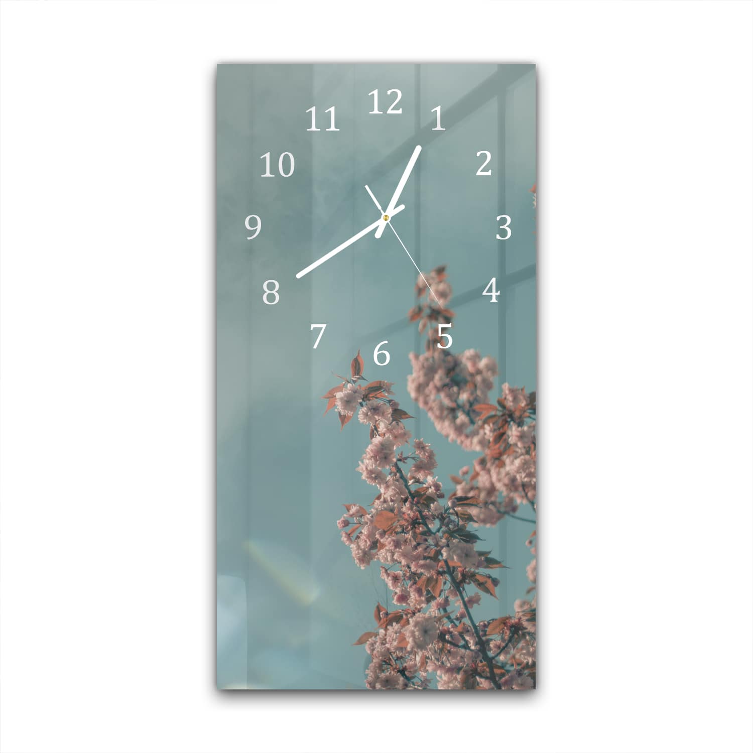 Wanduhr 30x60 - Pastellblüten