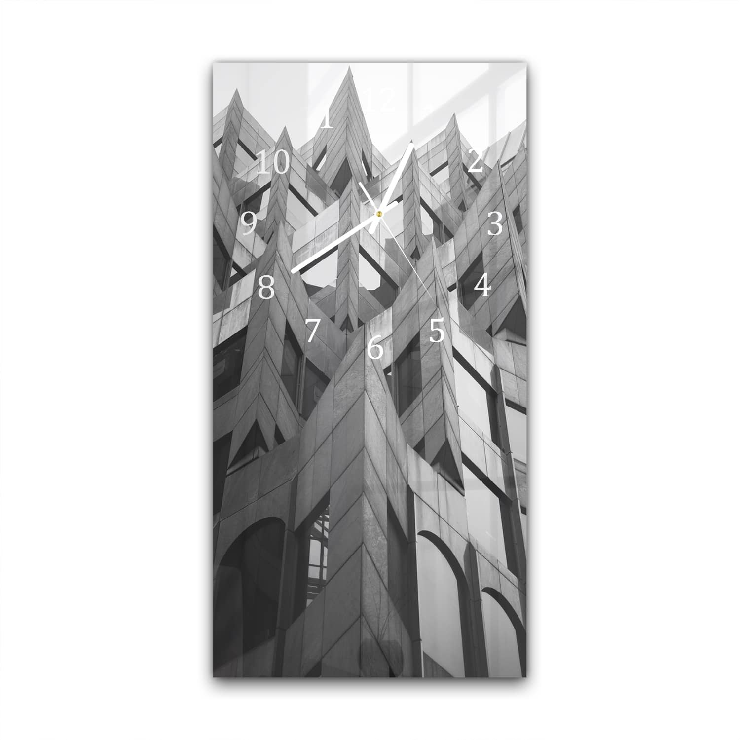 Wanduhr 30x60 - Schwarz-Weiße Architektur