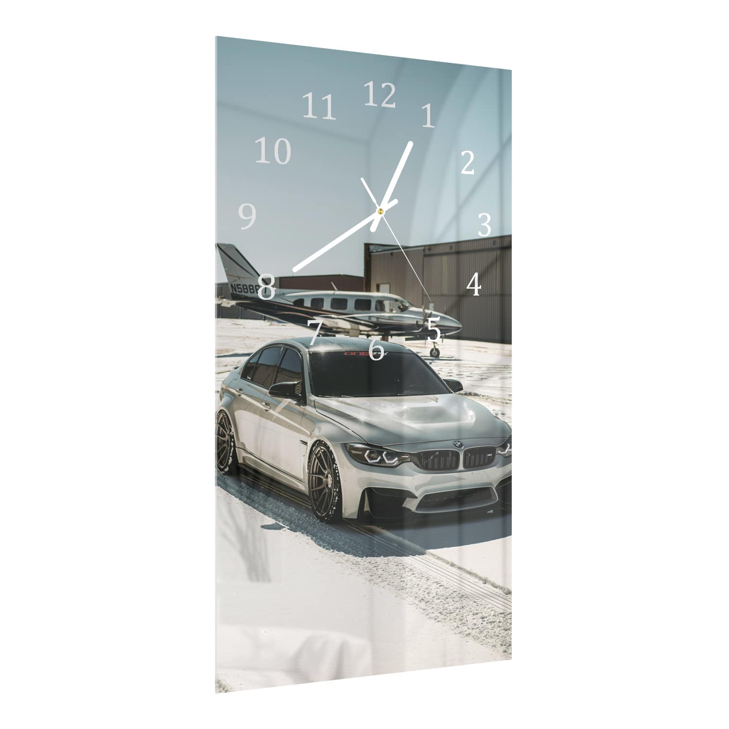 Wanduhr 30x60 - Auto & Flugzeug