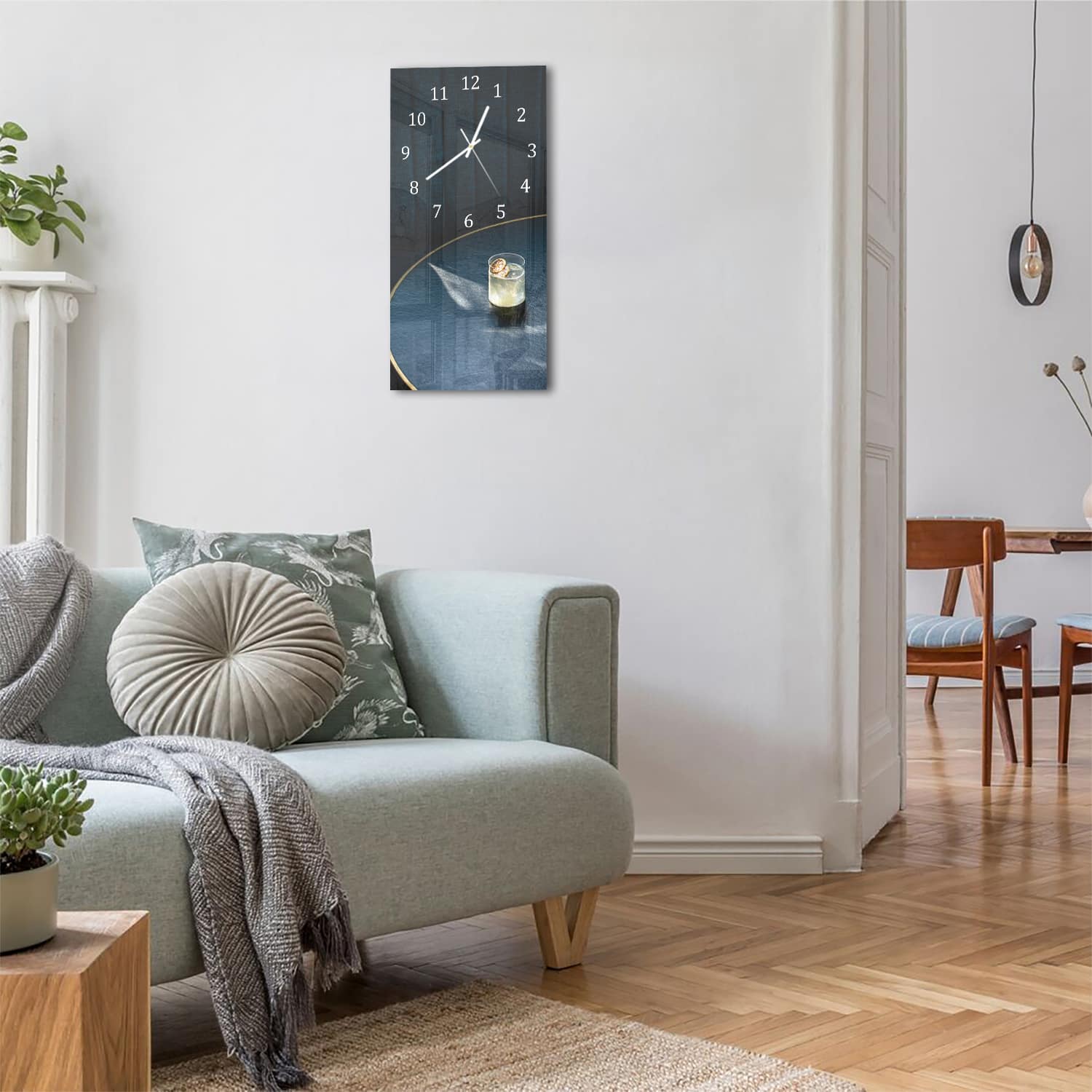 Wanduhr 30x60 - Zitronencocktail