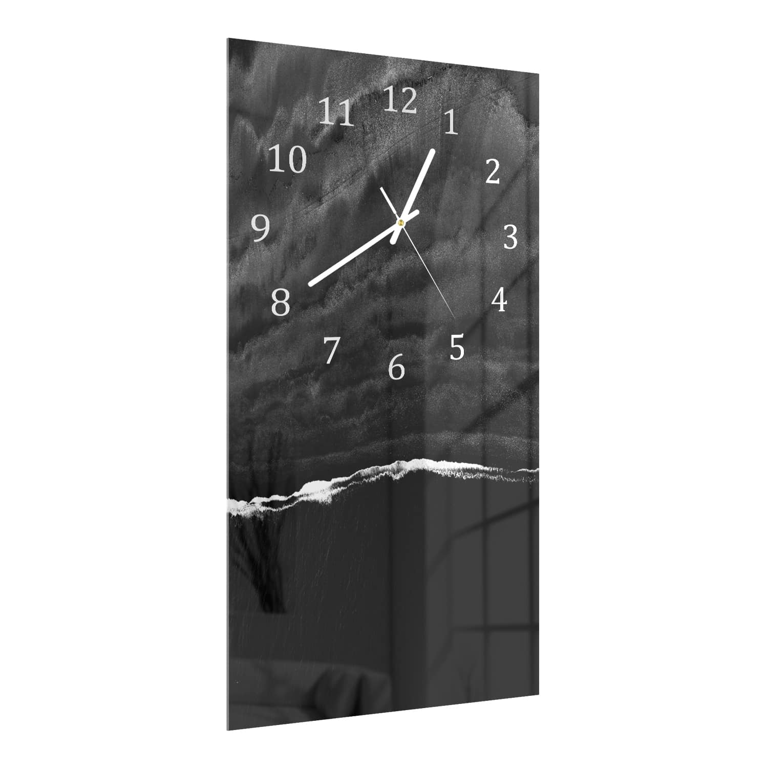 Wanduhr 30x60 - Dunkler Strand
