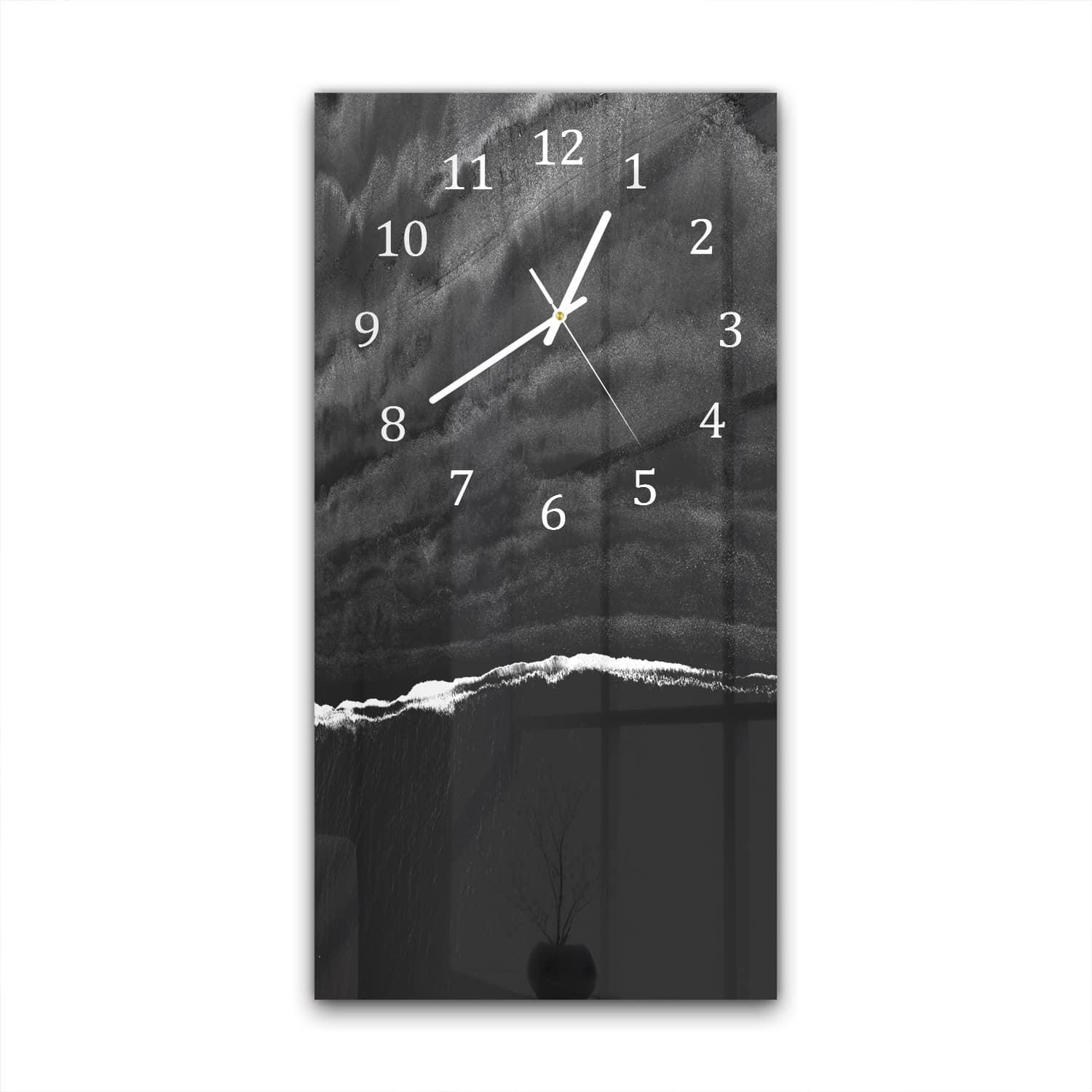 Wanduhr 30x60 - Dunkler Strand