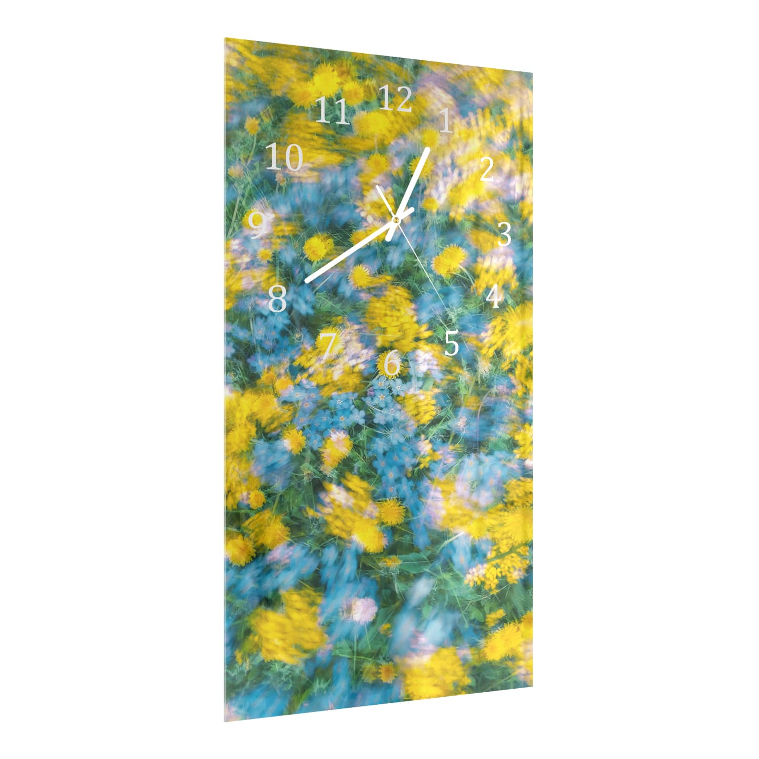 Wanduhr 30x60 - Fröhliche Blumen