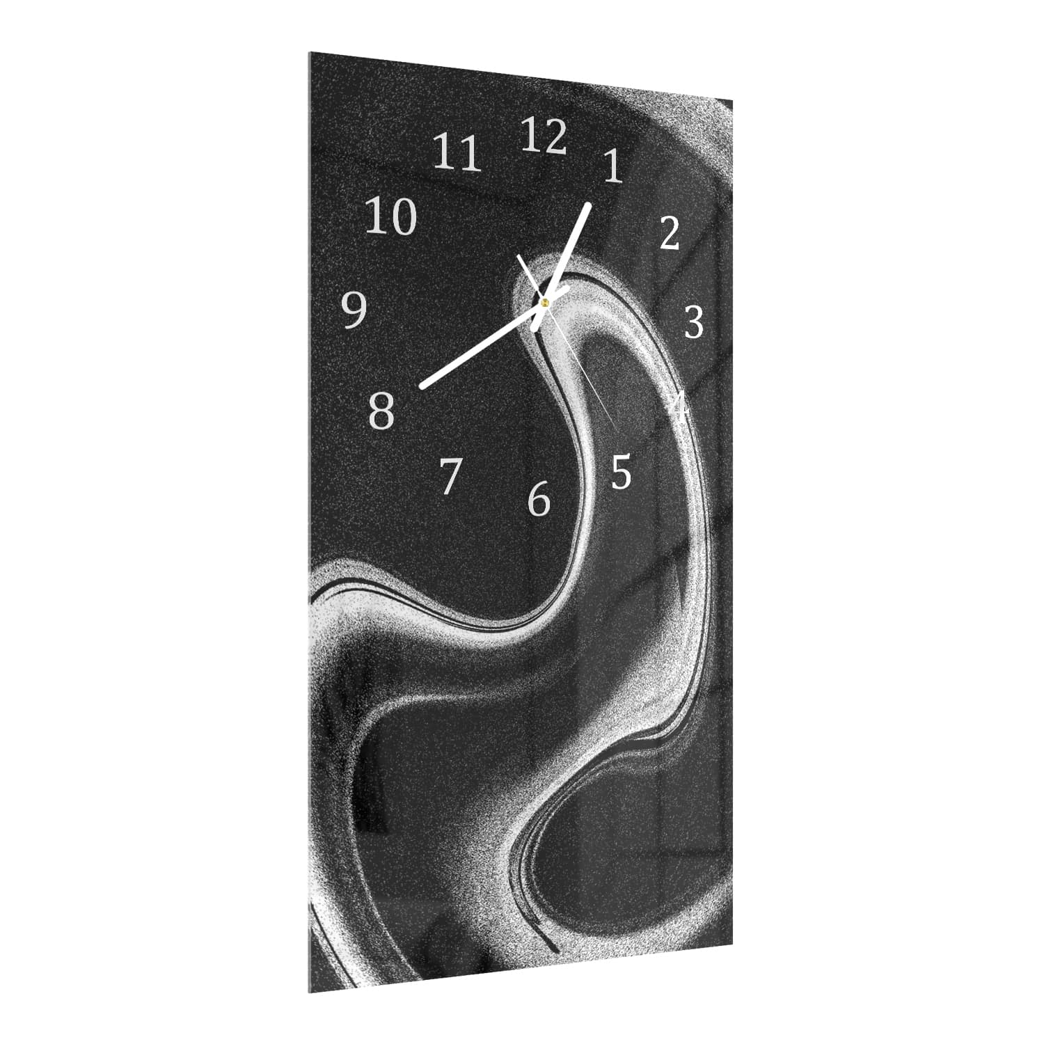 Wanduhr 30x60 - Schwarz-weiß abstrakt