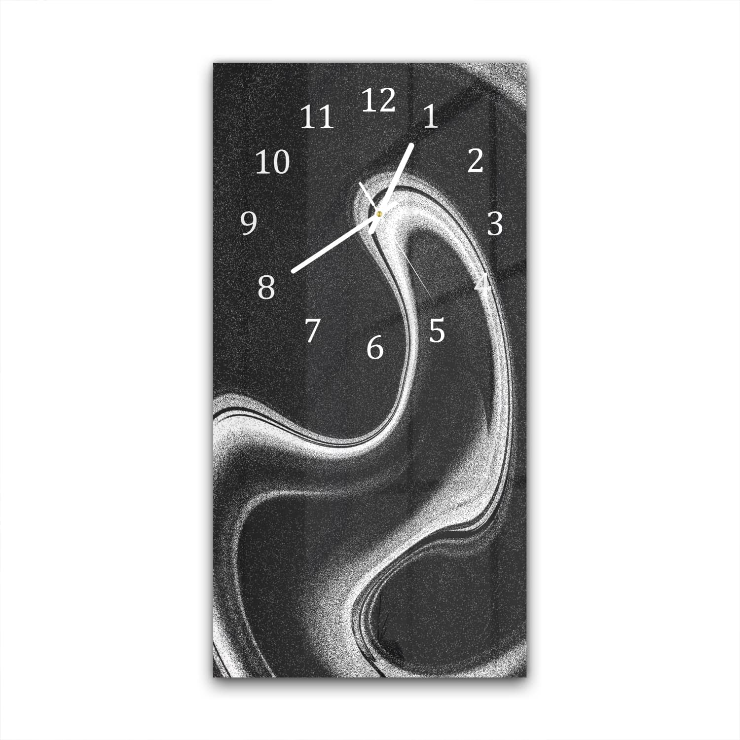 Wanduhr 30x60 - Schwarz-weiß abstrakt