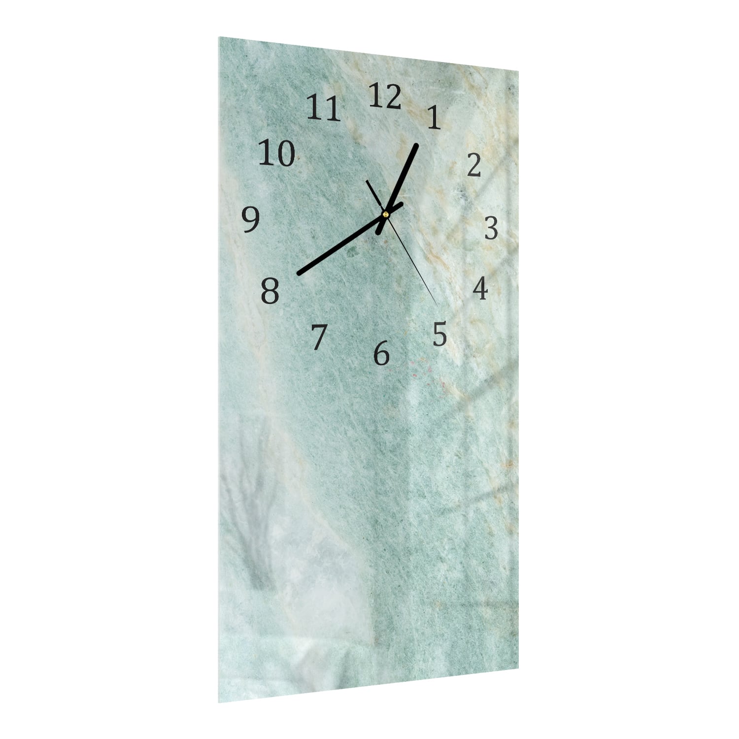 Wanduhr 30x60 - Hellgrüner Marmor