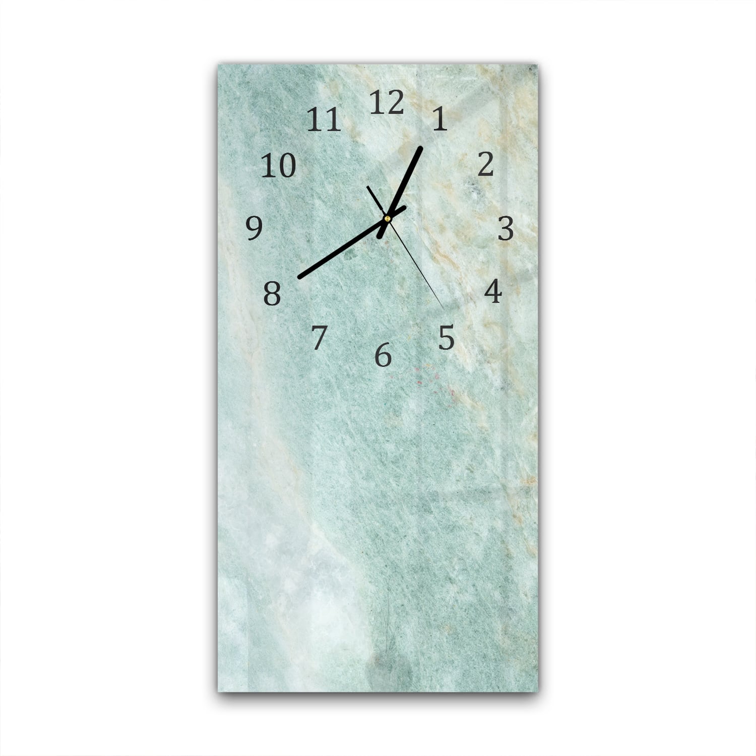 Wanduhr 30x60 - Hellgrüner Marmor