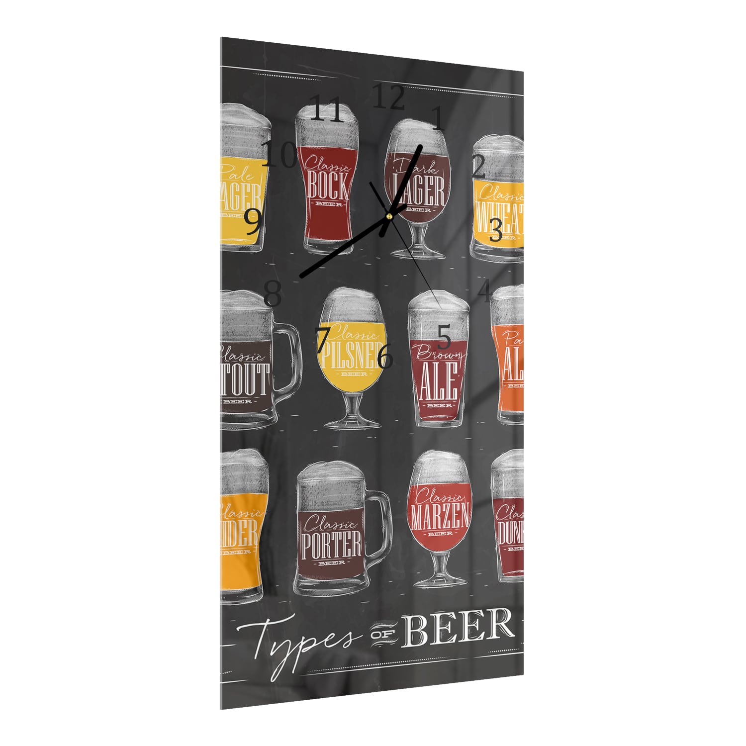 Wanduhr 30x60 - Biersorten