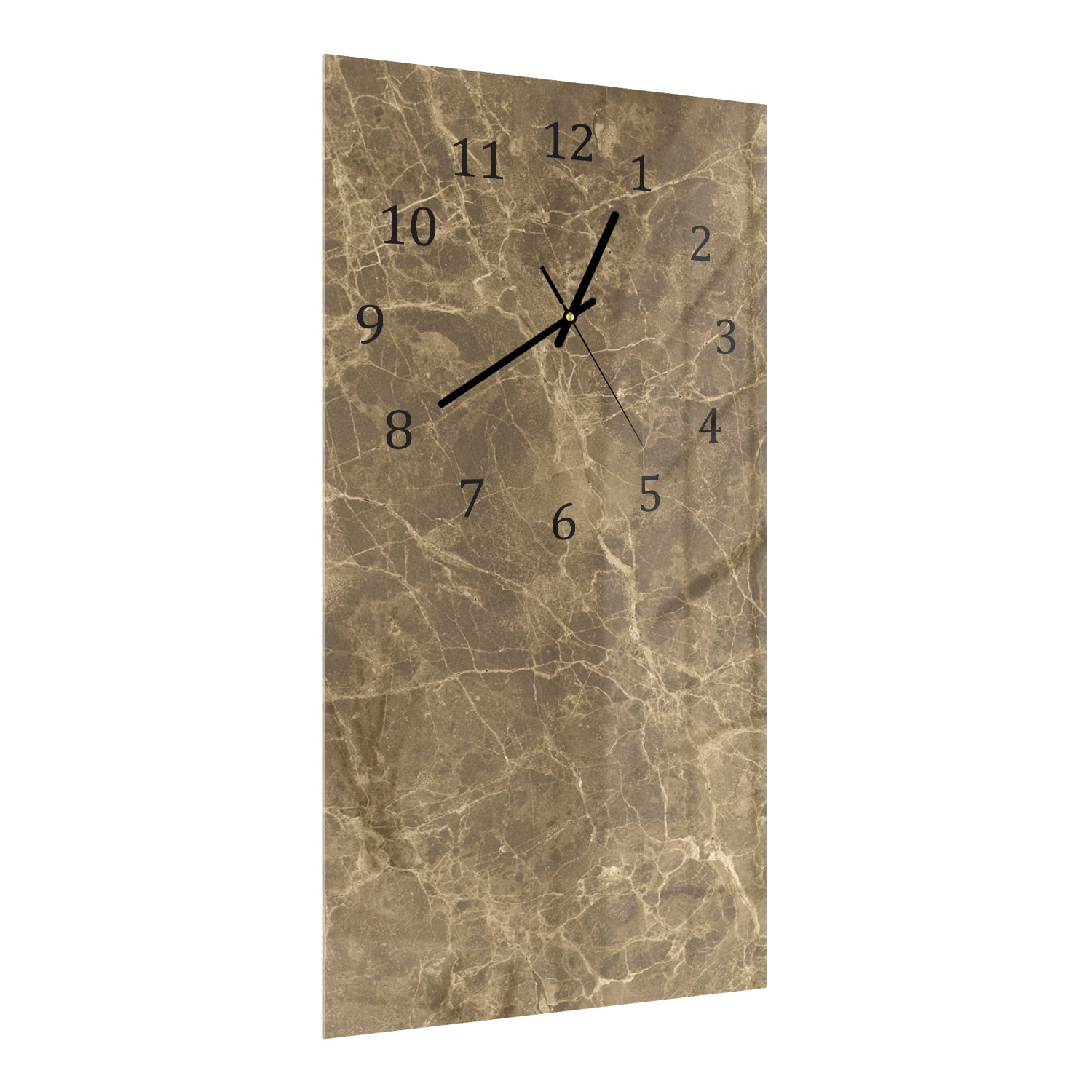 Wanduhr 30x60 - Hellbrauner Marmor