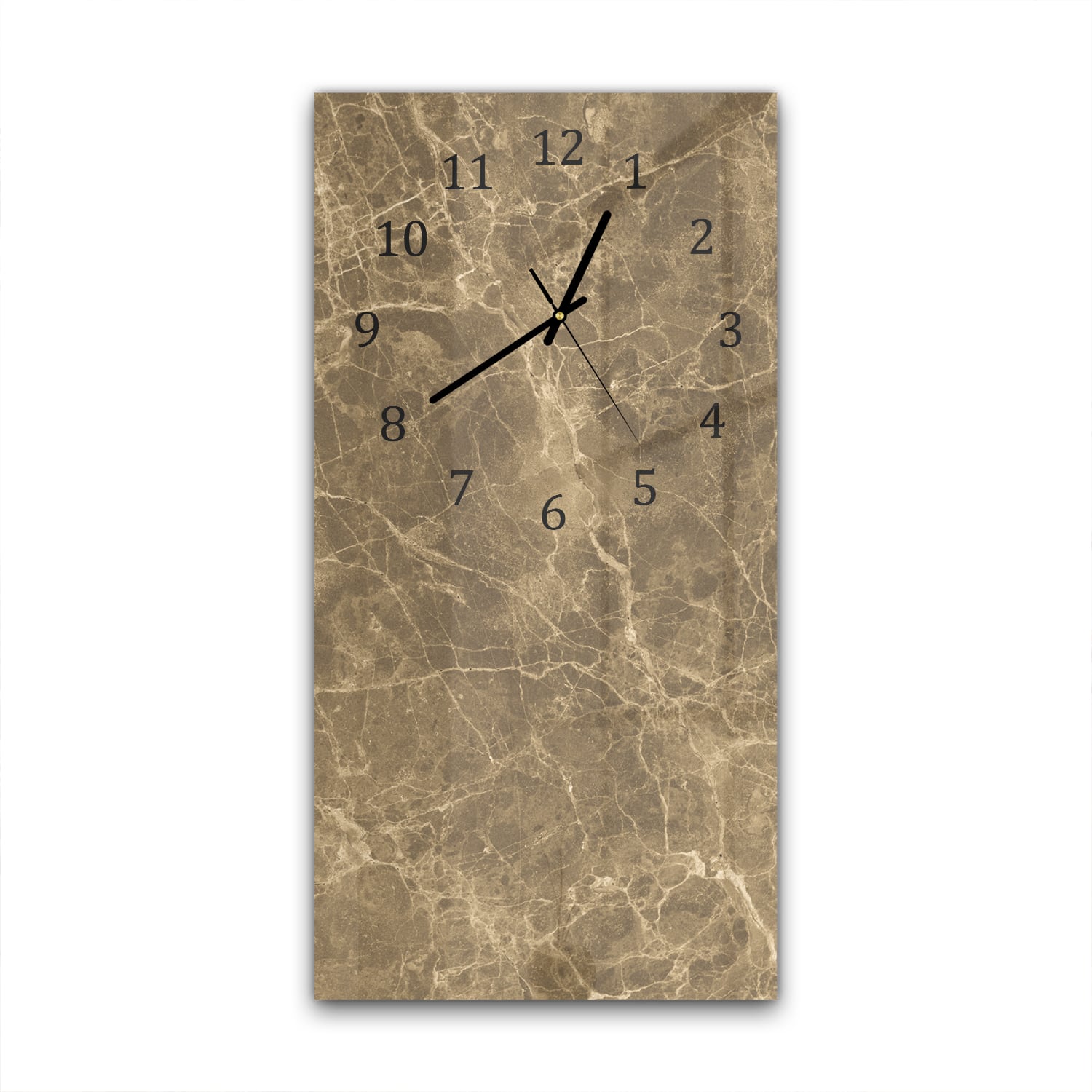 Wanduhr 30x60 - Hellbrauner Marmor