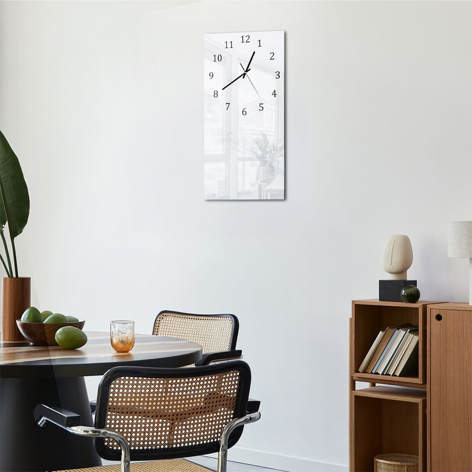 Wanduhr 30x60 - Weißer Marmor