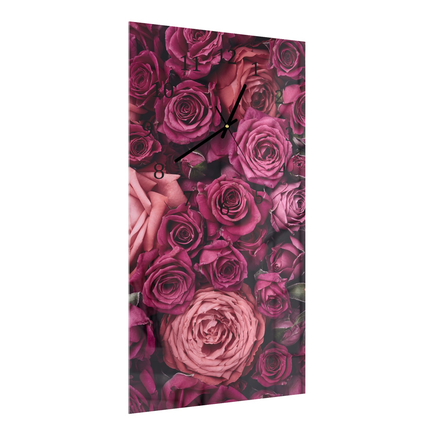 Wanduhr 30x60 - Hintergründe von Rosen