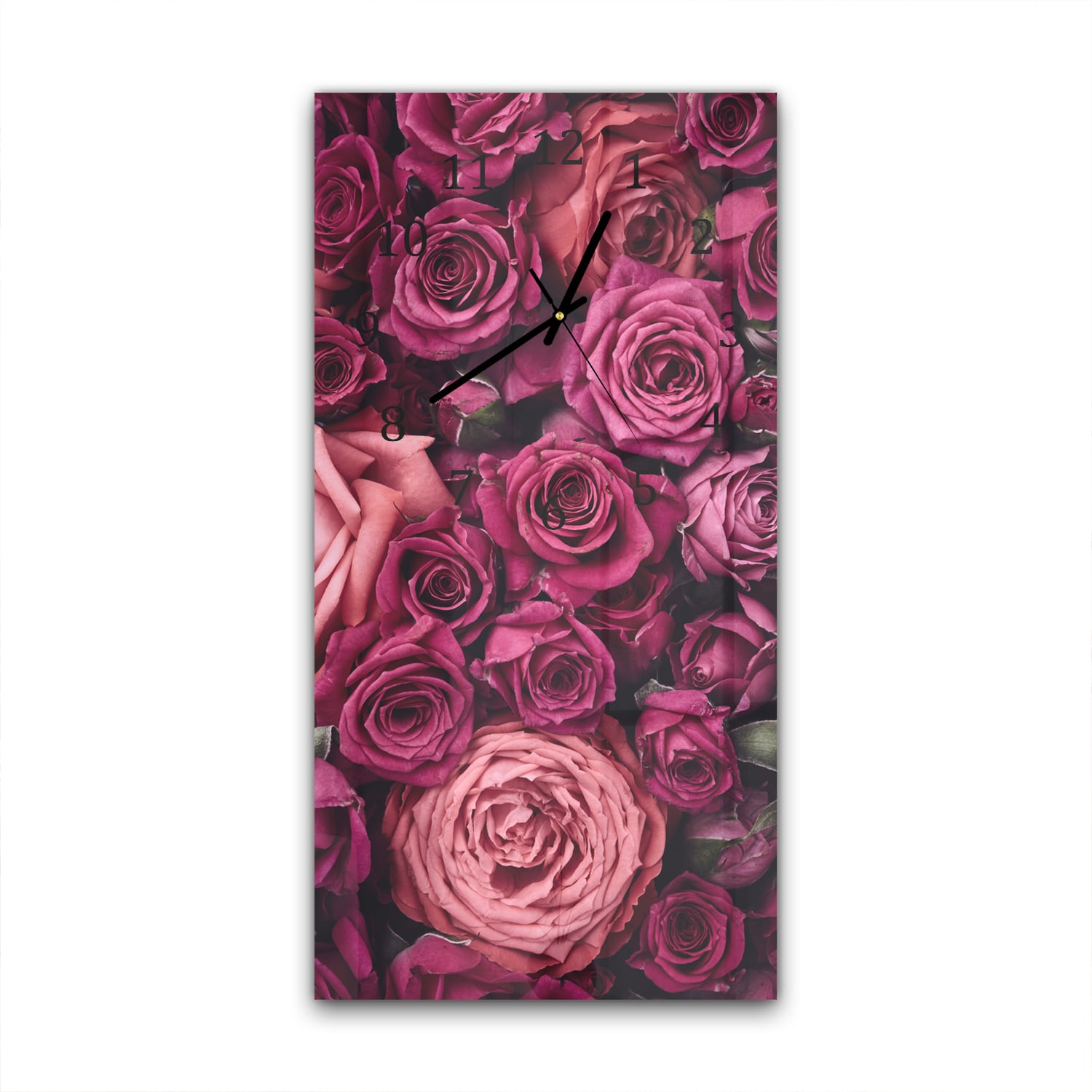 Wanduhr 30x60 - Hintergründe von Rosen