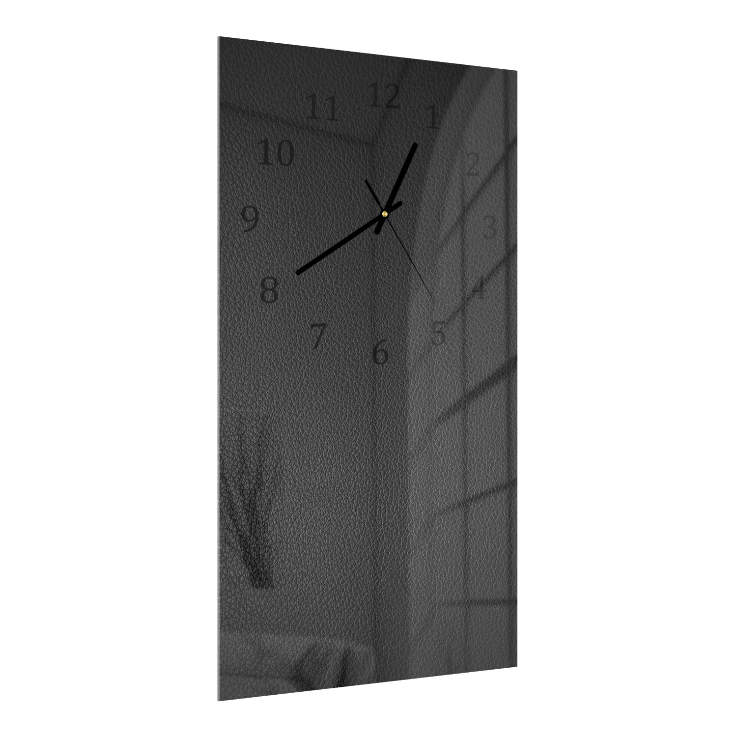 Wanduhr 30x60 - Schwarzes Leder