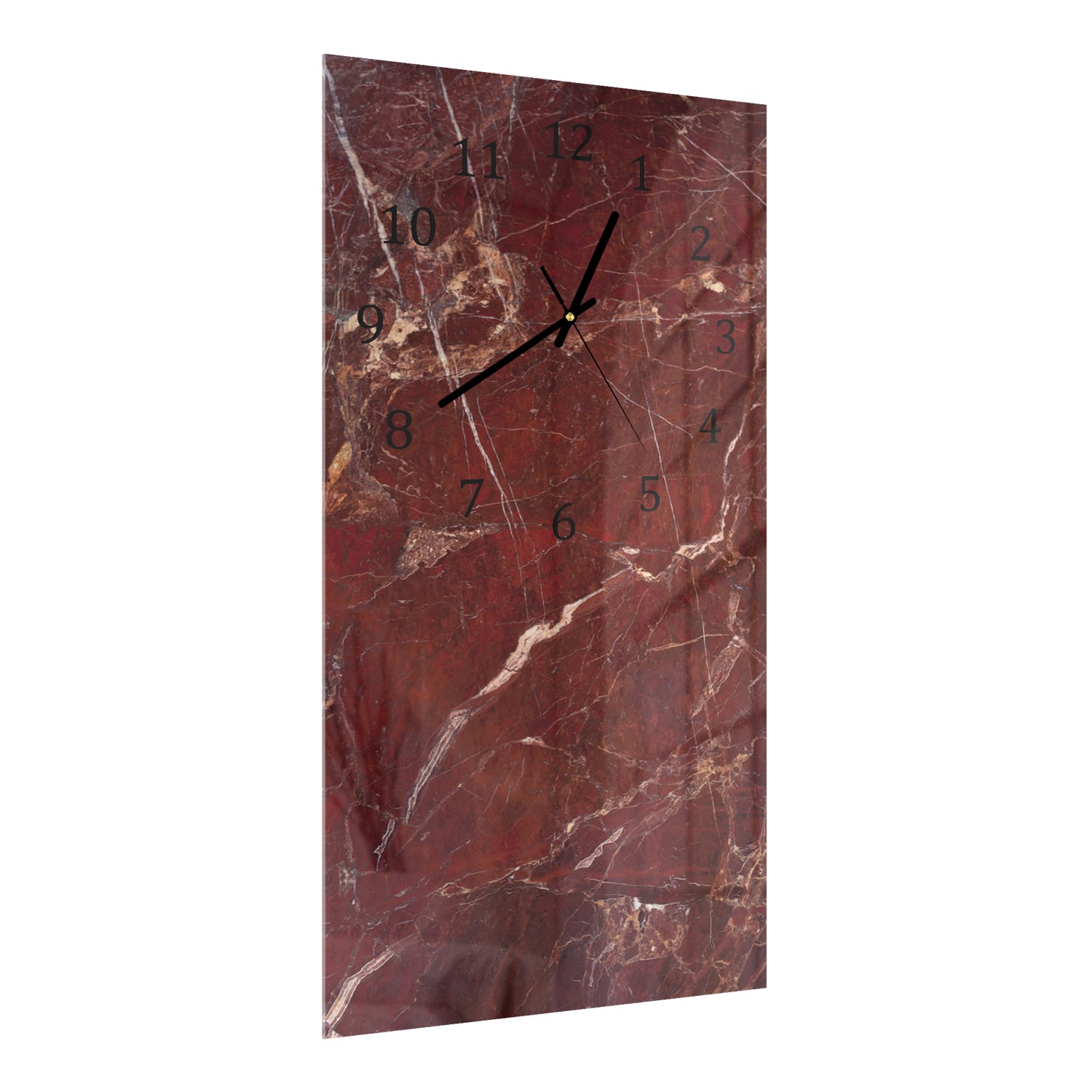 Wanduhr 30x60 - Roter Marmor