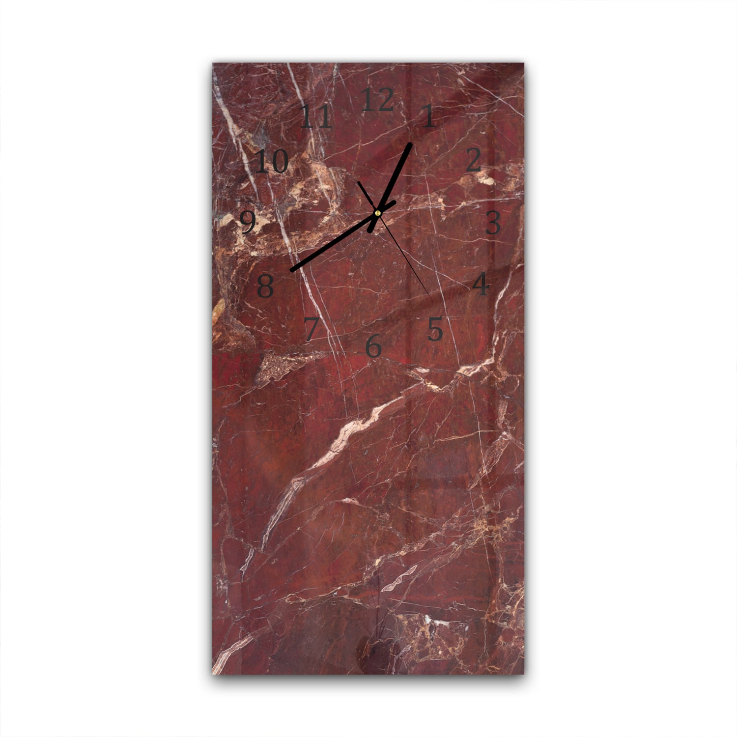 Wanduhr 30x60 - Roter Marmor