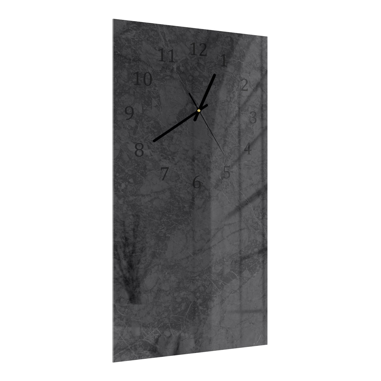 Wanduhr 30x60 - Schwarz-grauer Marmor