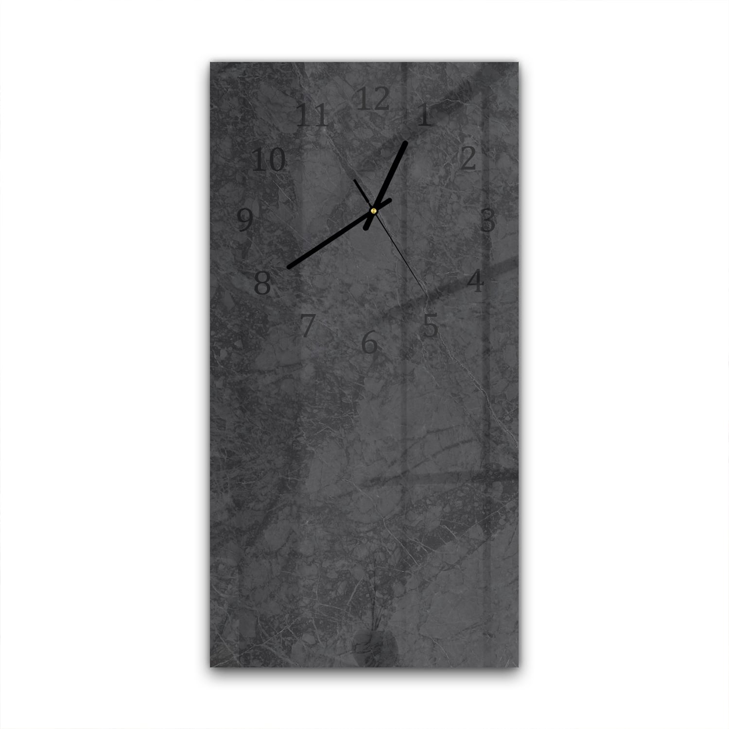 Wanduhr 30x60 - Schwarz-grauer Marmor