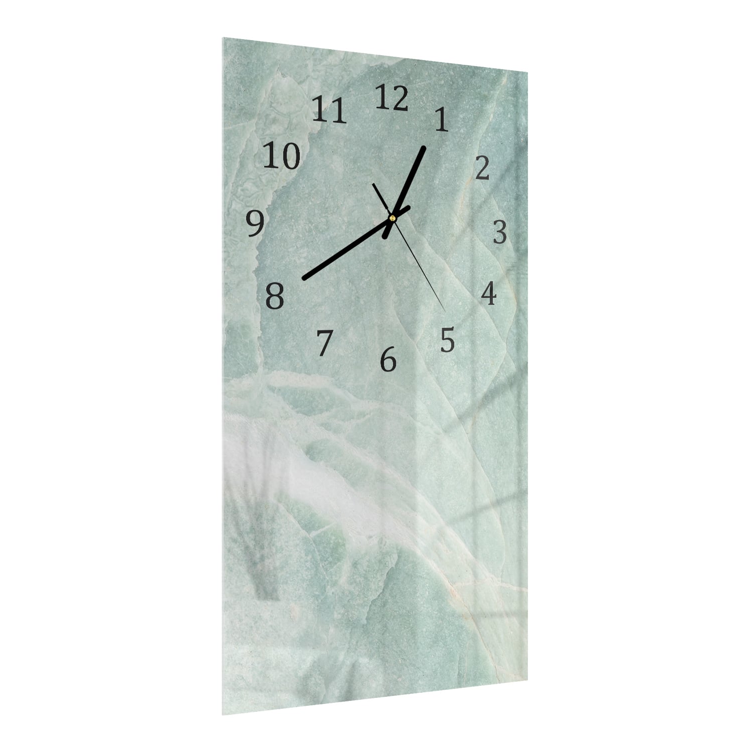Wanduhr 30x60 - Hellblauer Marmor