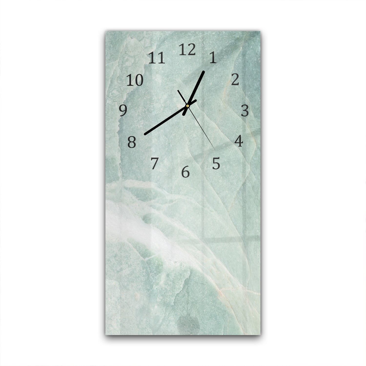 Wanduhr 30x60 - Hellblauer Marmor