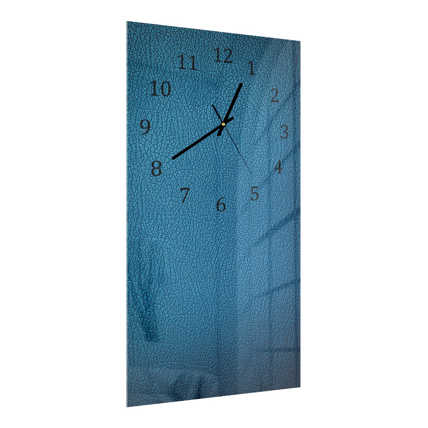 Wanduhr 30x60 - Blaues Leder
