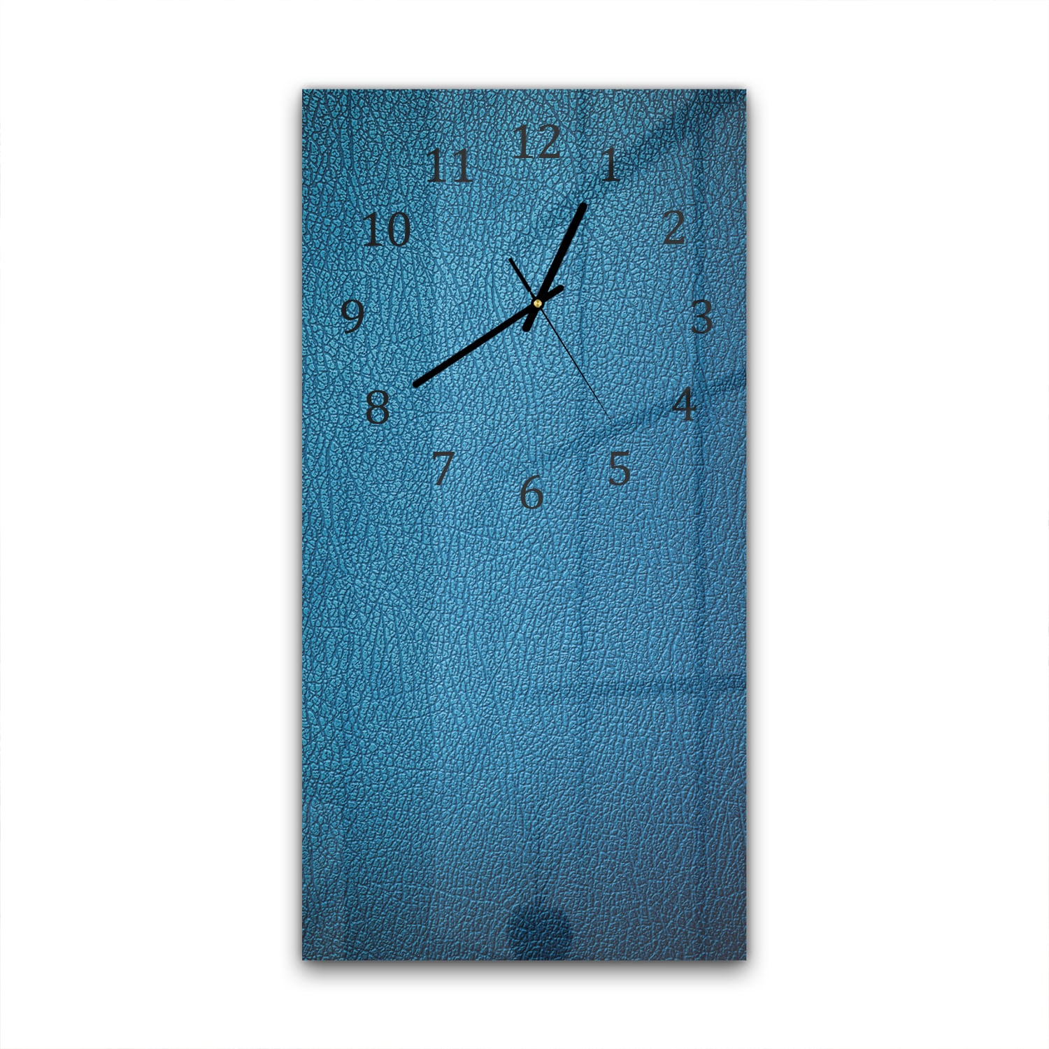 Wanduhr 30x60 - Blaues Leder