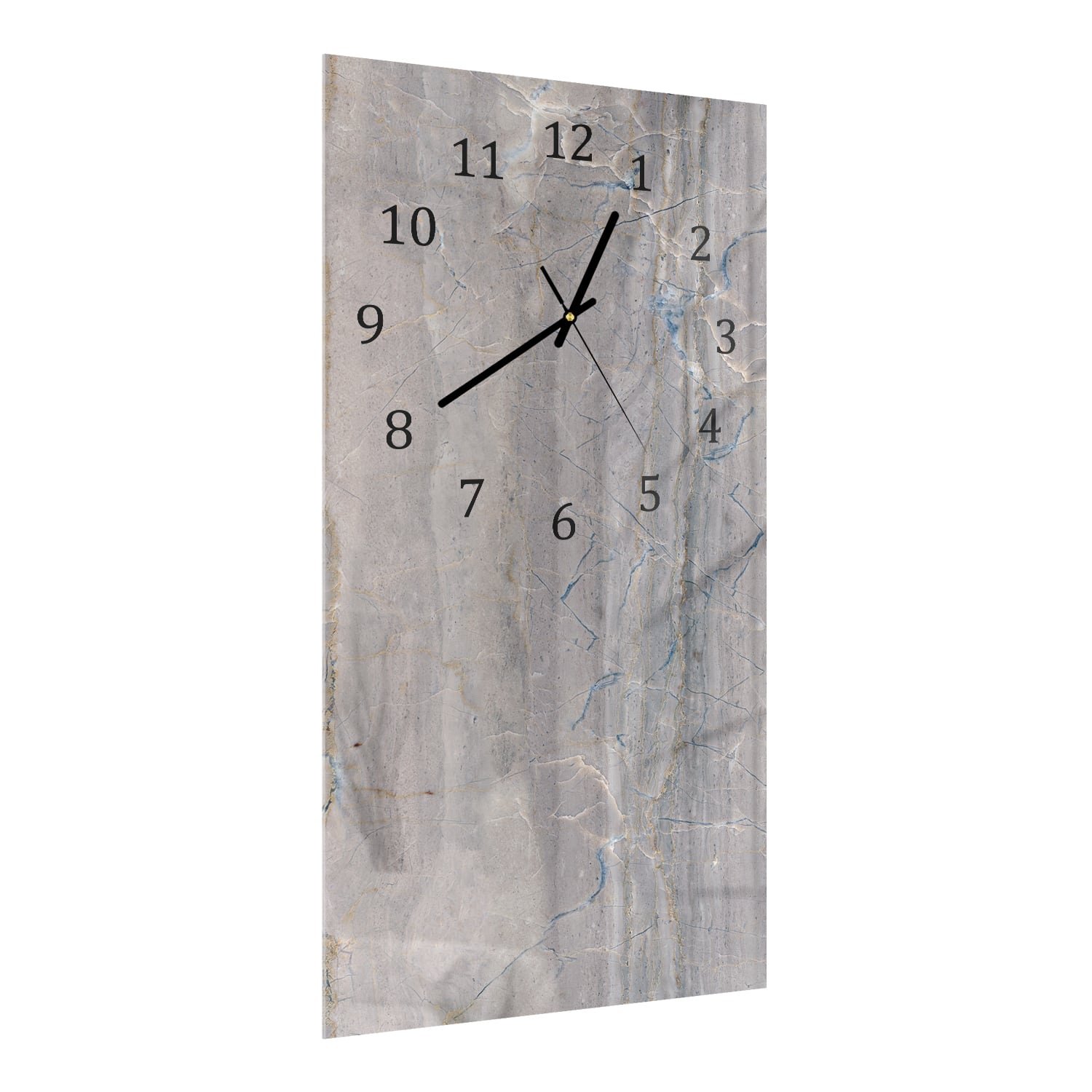 Wanduhr 30x60 - Grauer Marmor