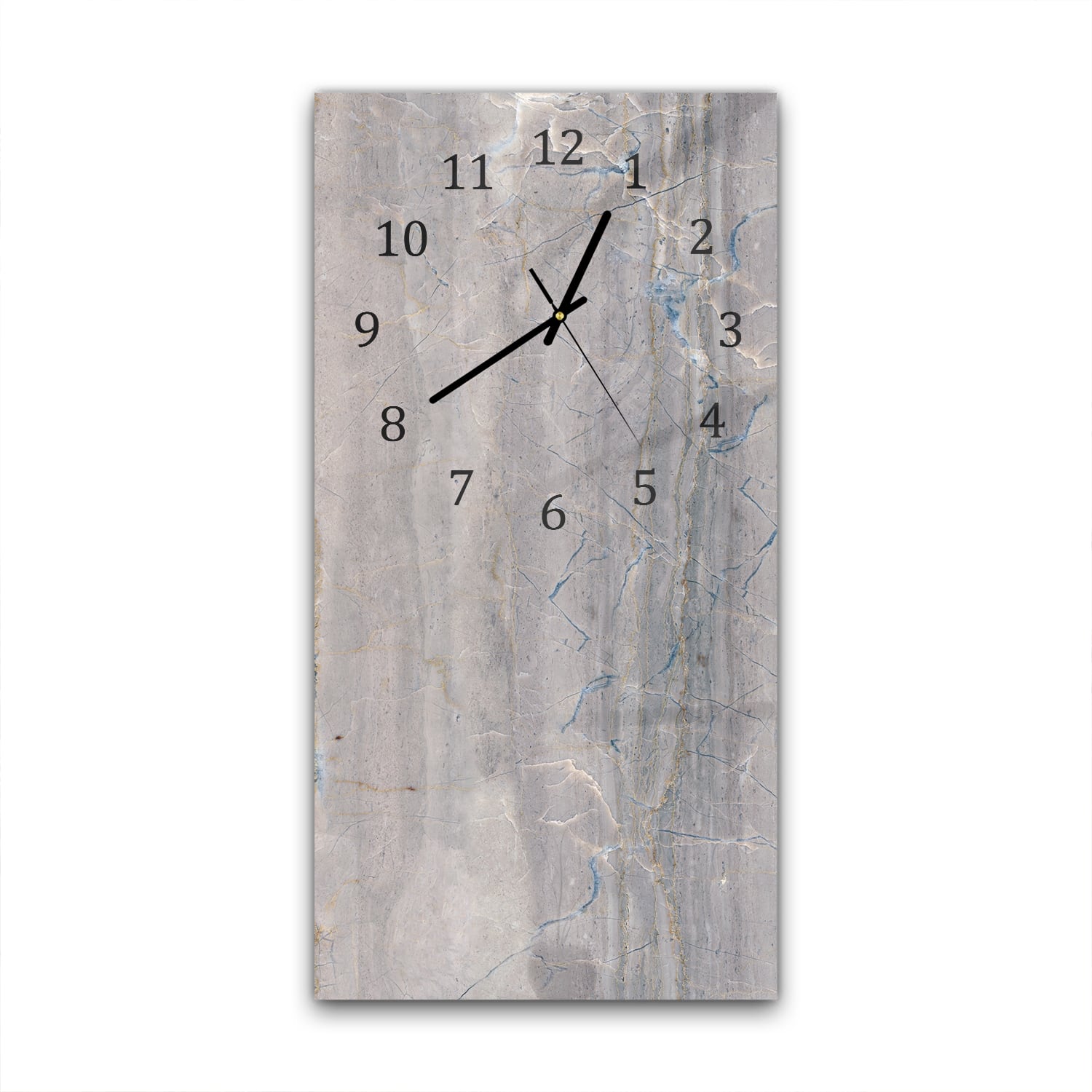 Wanduhr 30x60 - Grauer Marmor