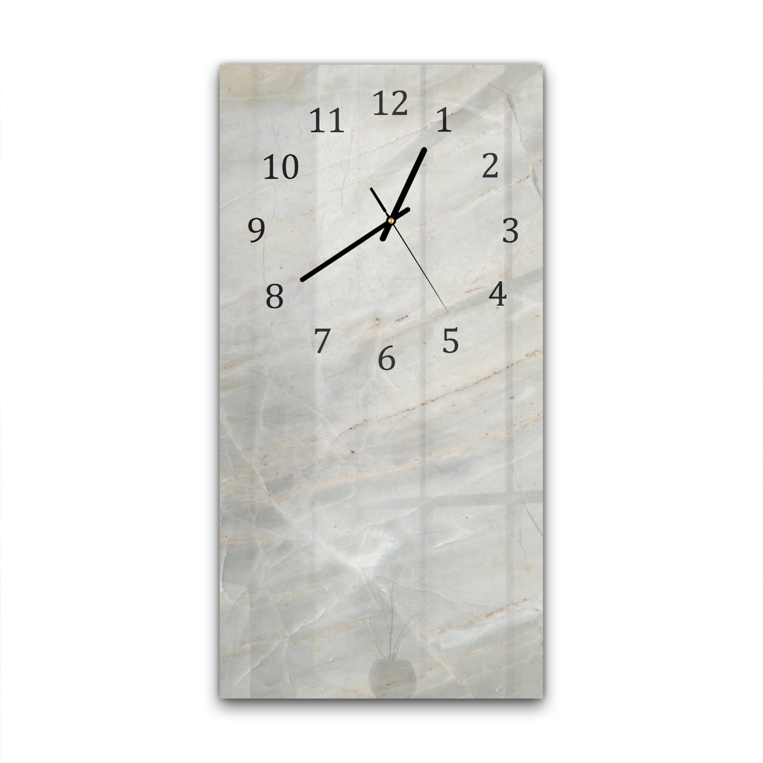 Wanduhr 30x60 - Hellgrauer Marmor