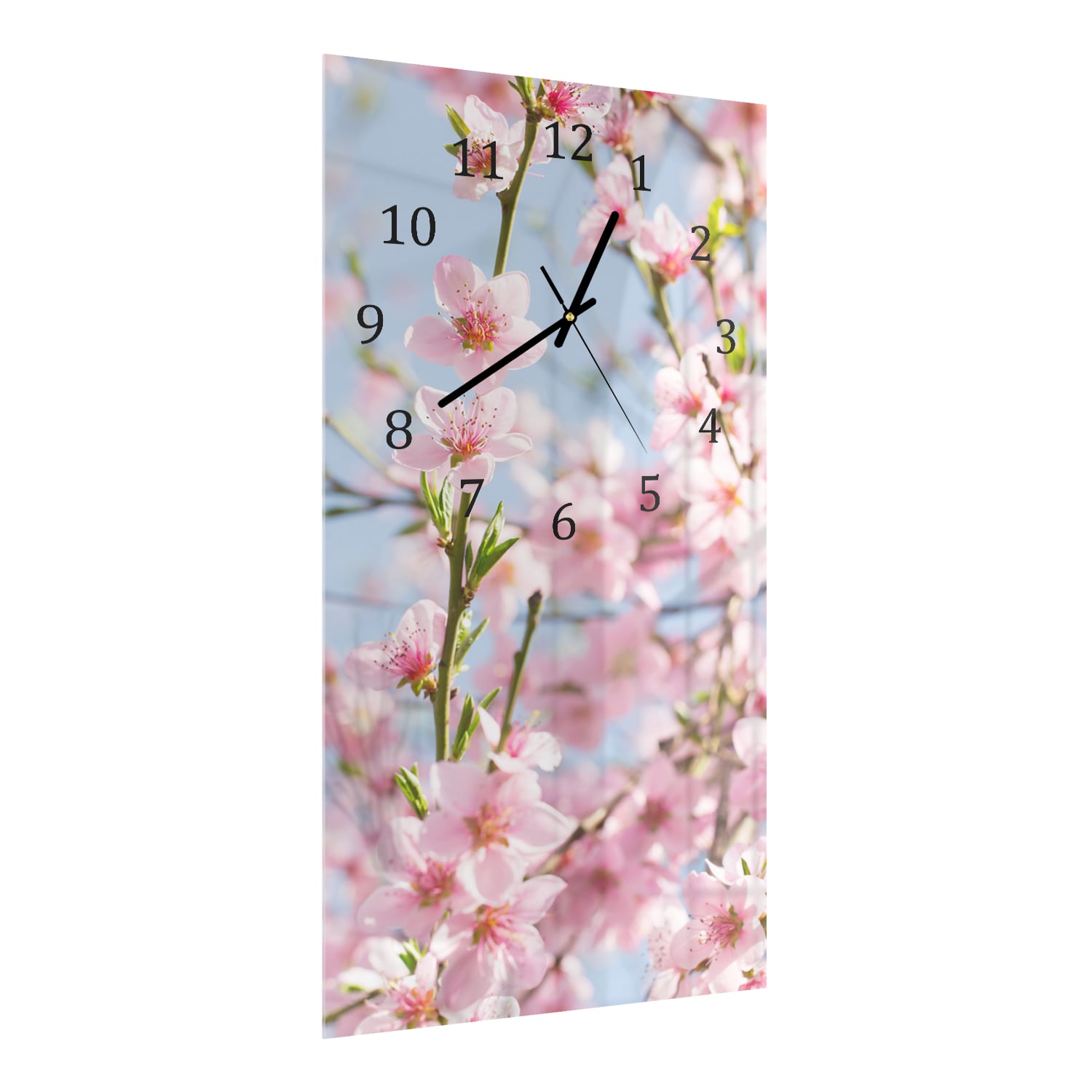 Wanduhr 30x60 - Frühlingsblüten