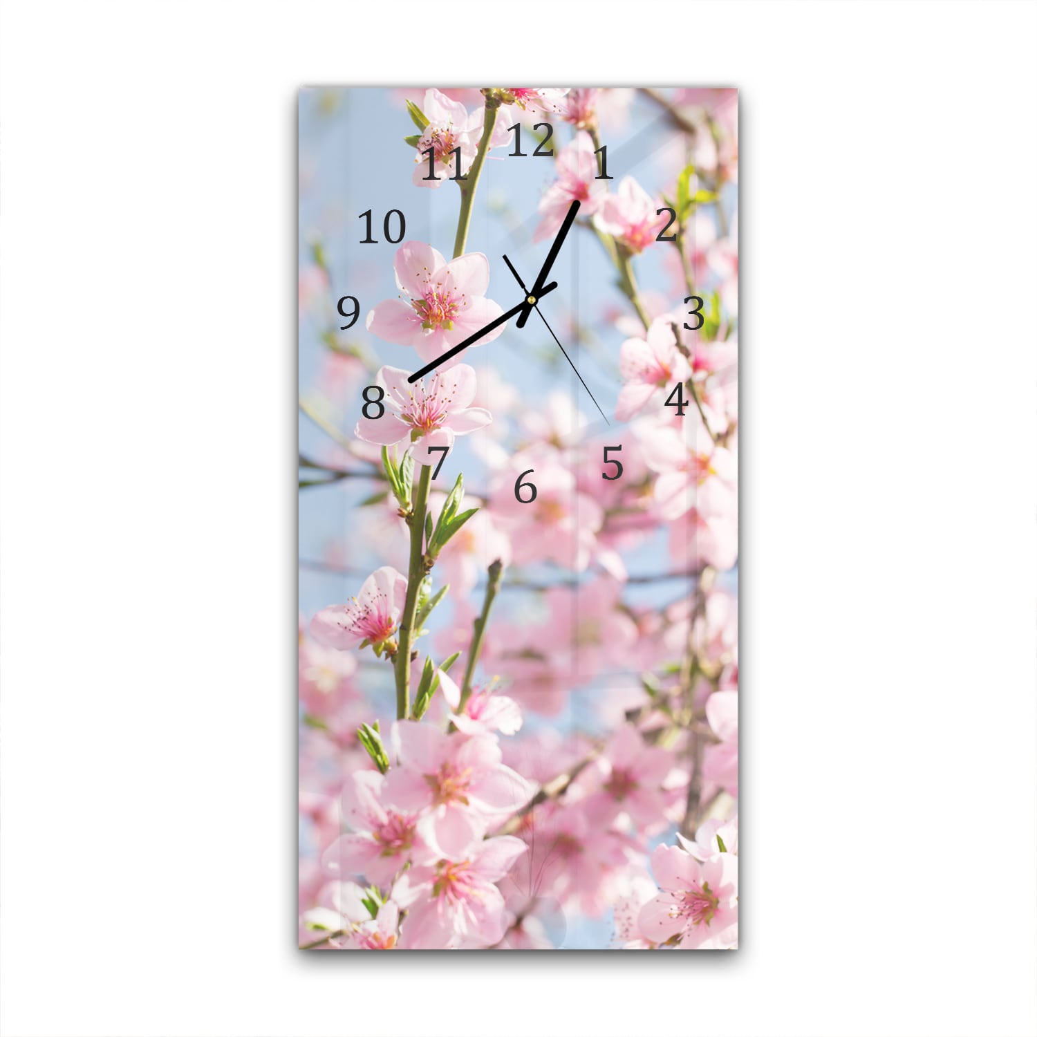 Wanduhr 30x60 - Frühlingsblüten