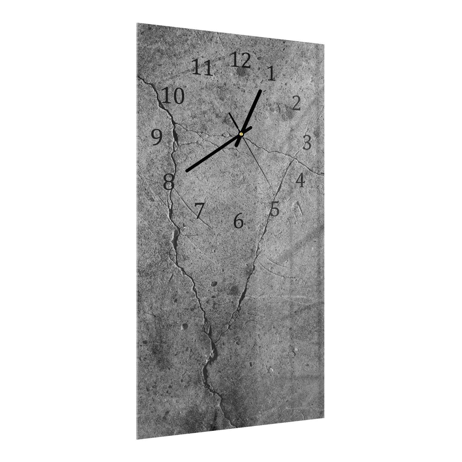 Wanduhr 30x60 - Beton mit Rissen
