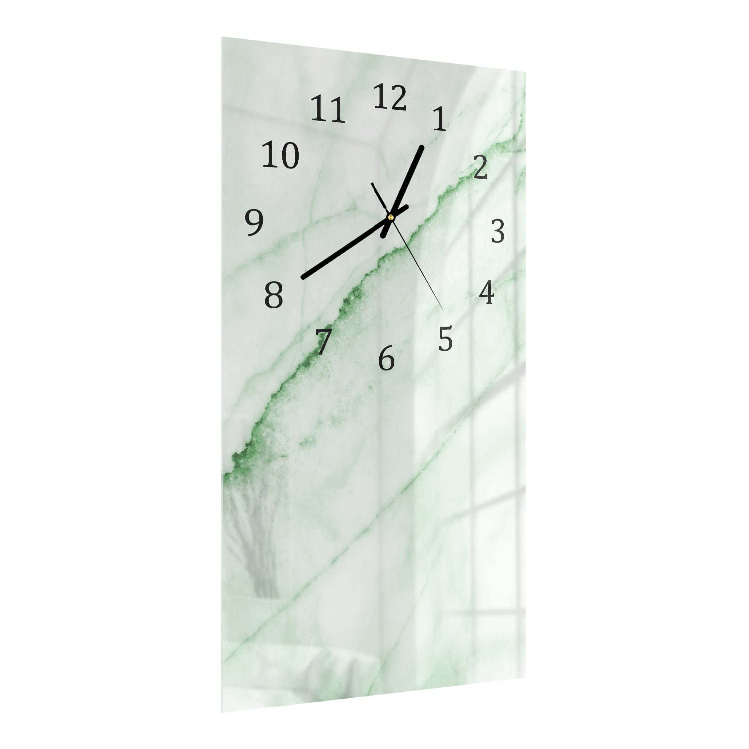 Wanduhr 30x60 - Smaragdgrüner Marmor