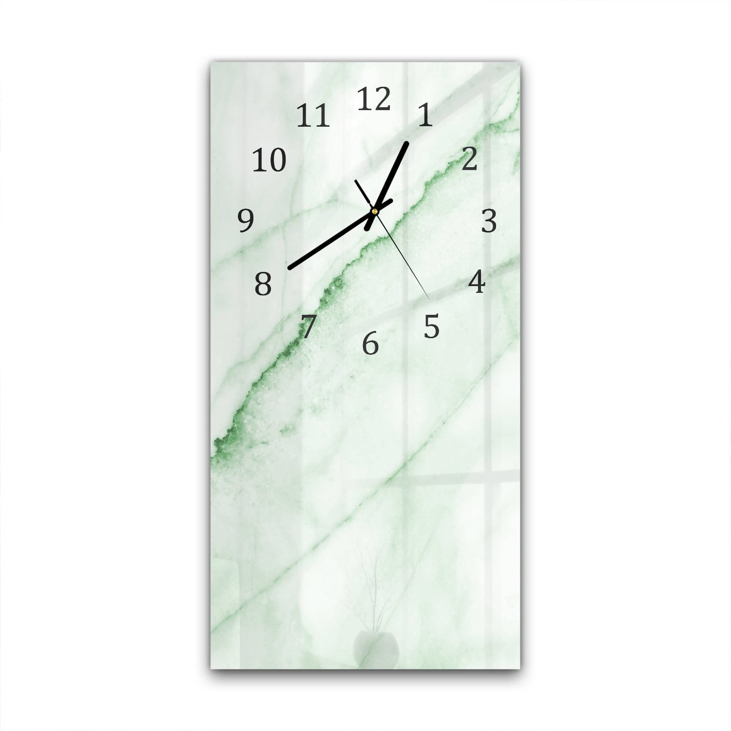 Wanduhr 30x60 - Smaragdgrüner Marmor