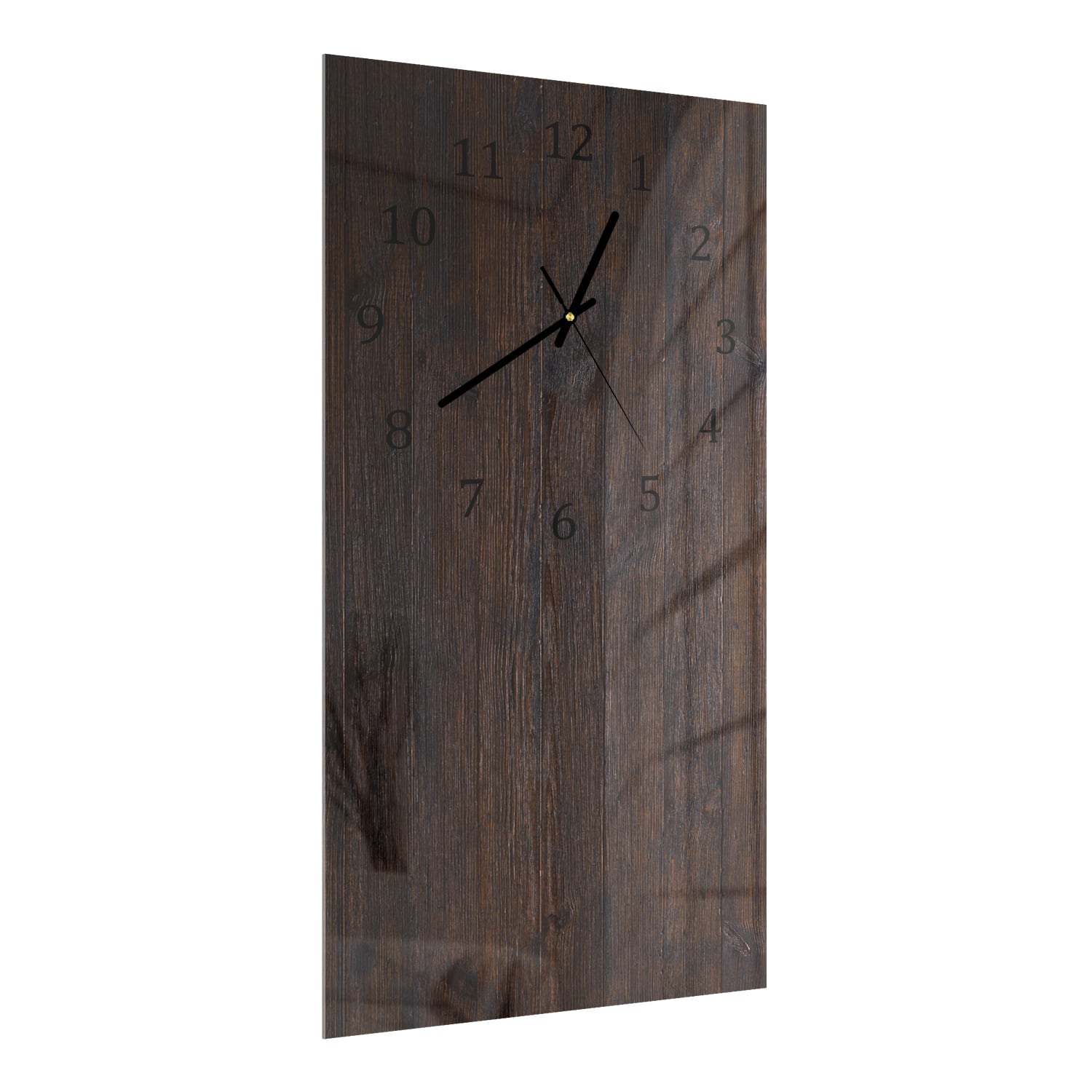 Wanduhr 30x60 - Dunkle Holztextur