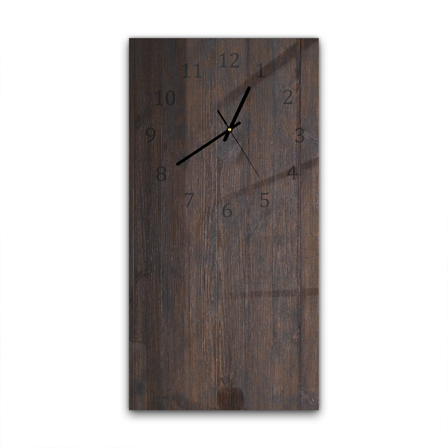Wanduhr 30x60 - Dunkle Holztextur
