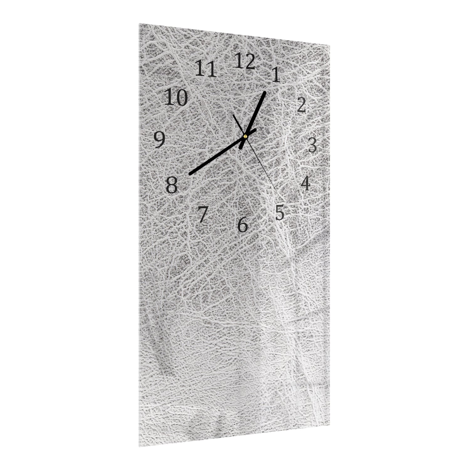 Wanduhr 30x60 - Silbernes Leder Nahaufnahme