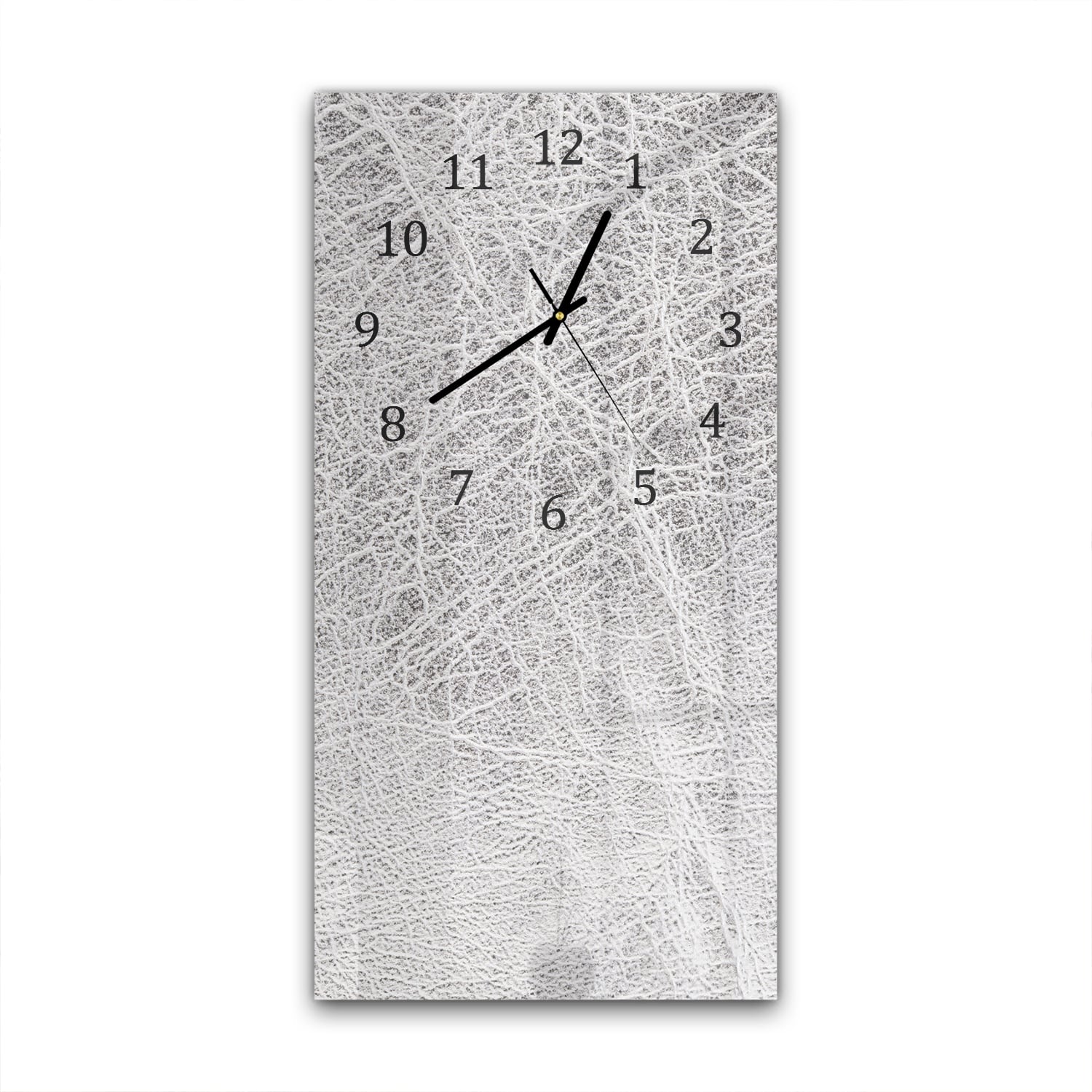 Wanduhr 30x60 - Silbernes Leder Nahaufnahme