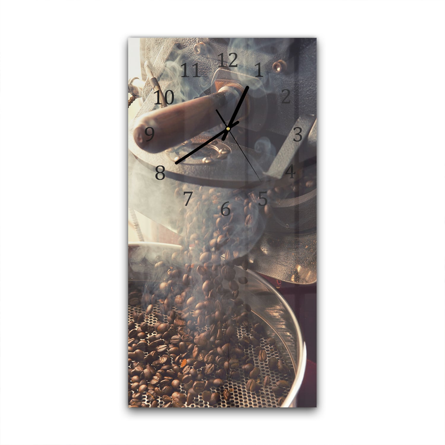 Wanduhr 30x60 - Frische Kaffeebohnen