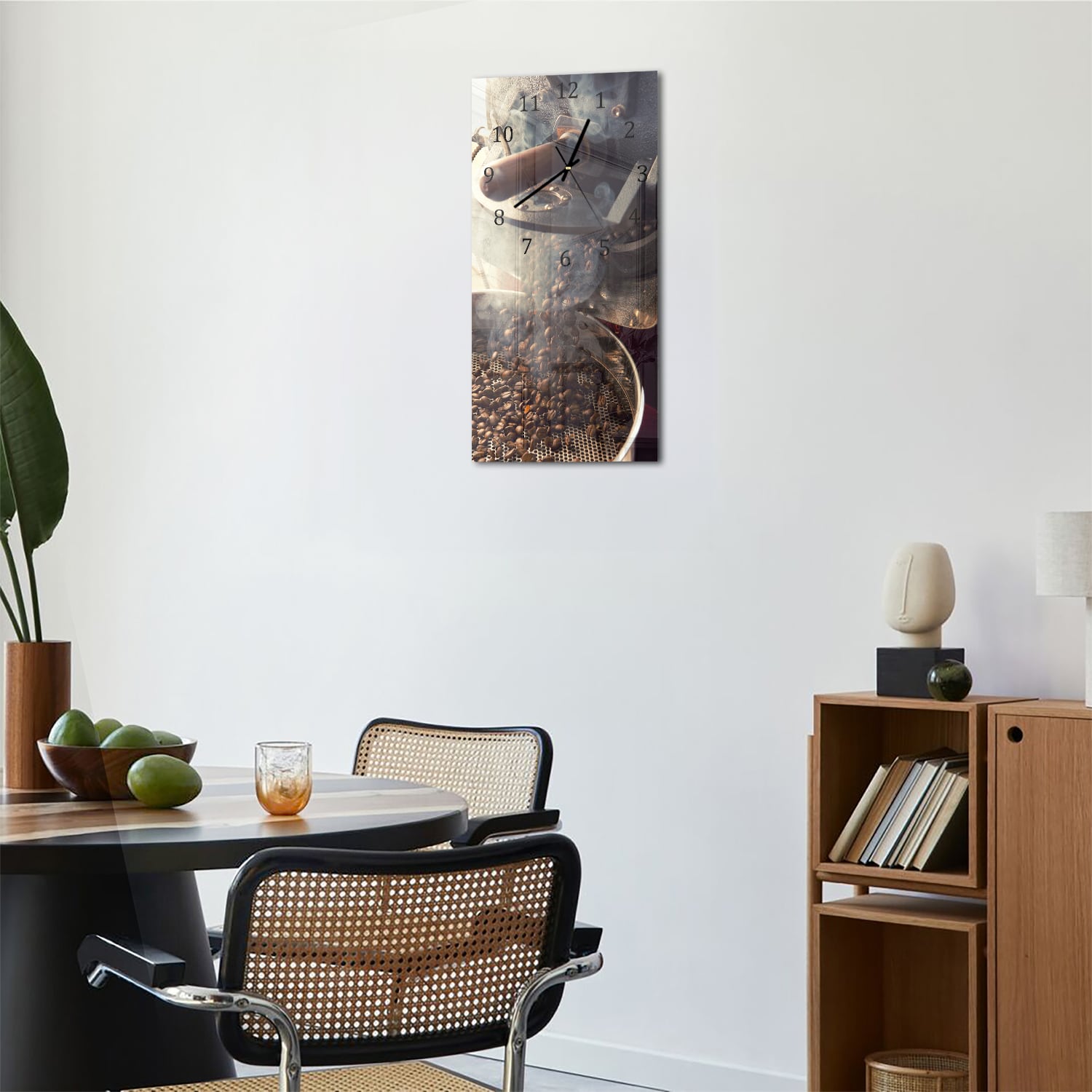 Wanduhr 30x60 - Frische Kaffeebohnen