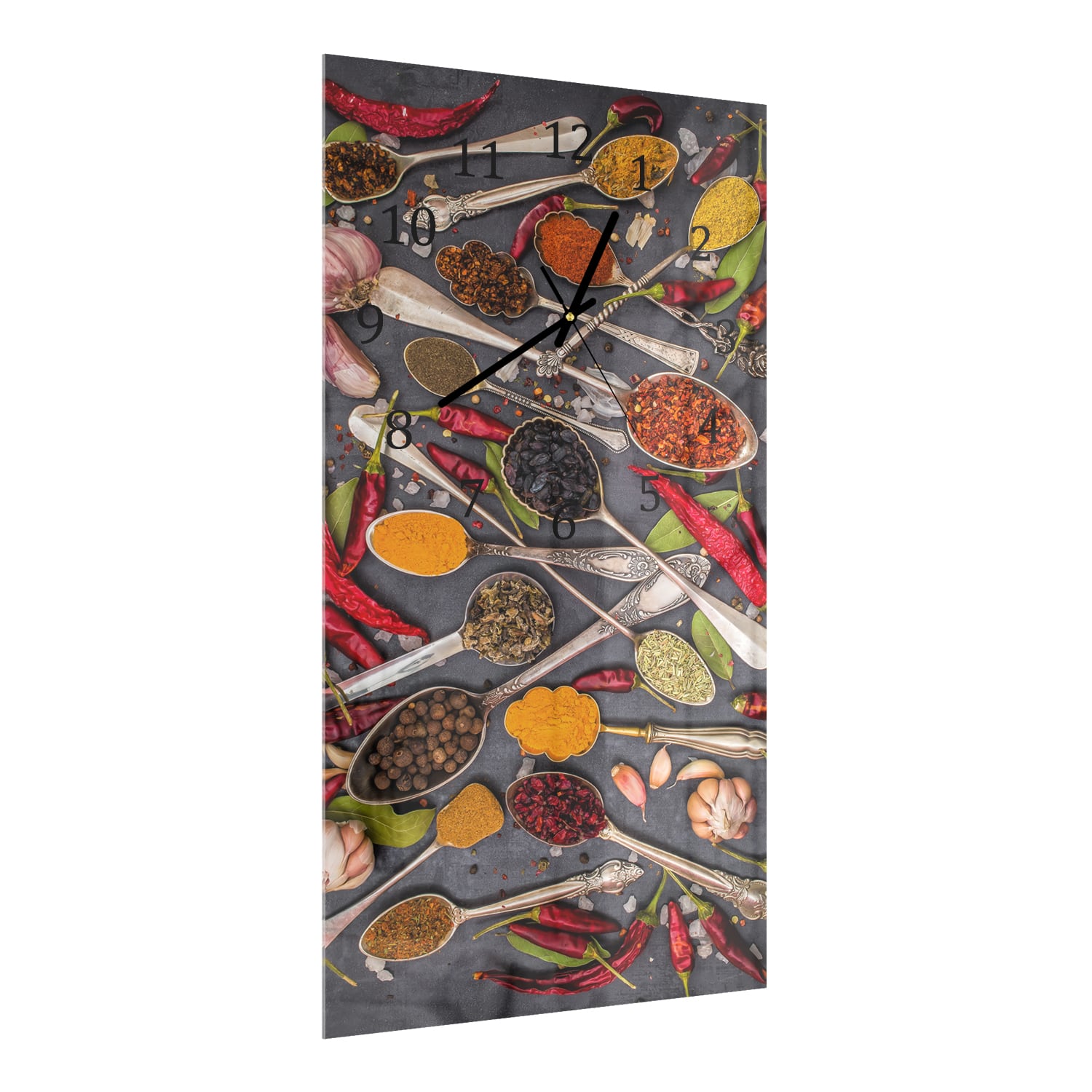 Wanduhr 30x60 - Gewürzmischung auf Stein