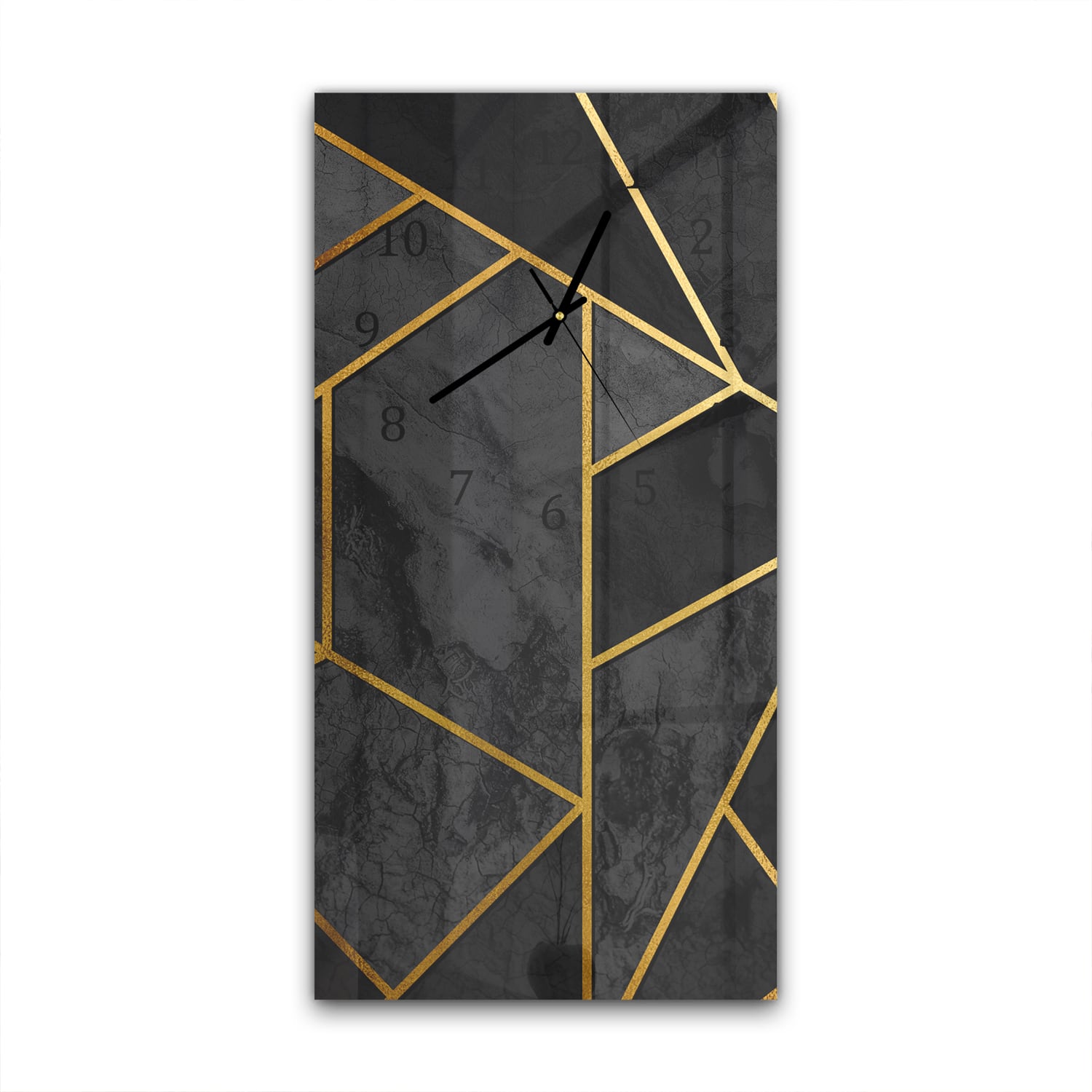 Wanduhr 30x60 - Luxuriöse Goldlinien