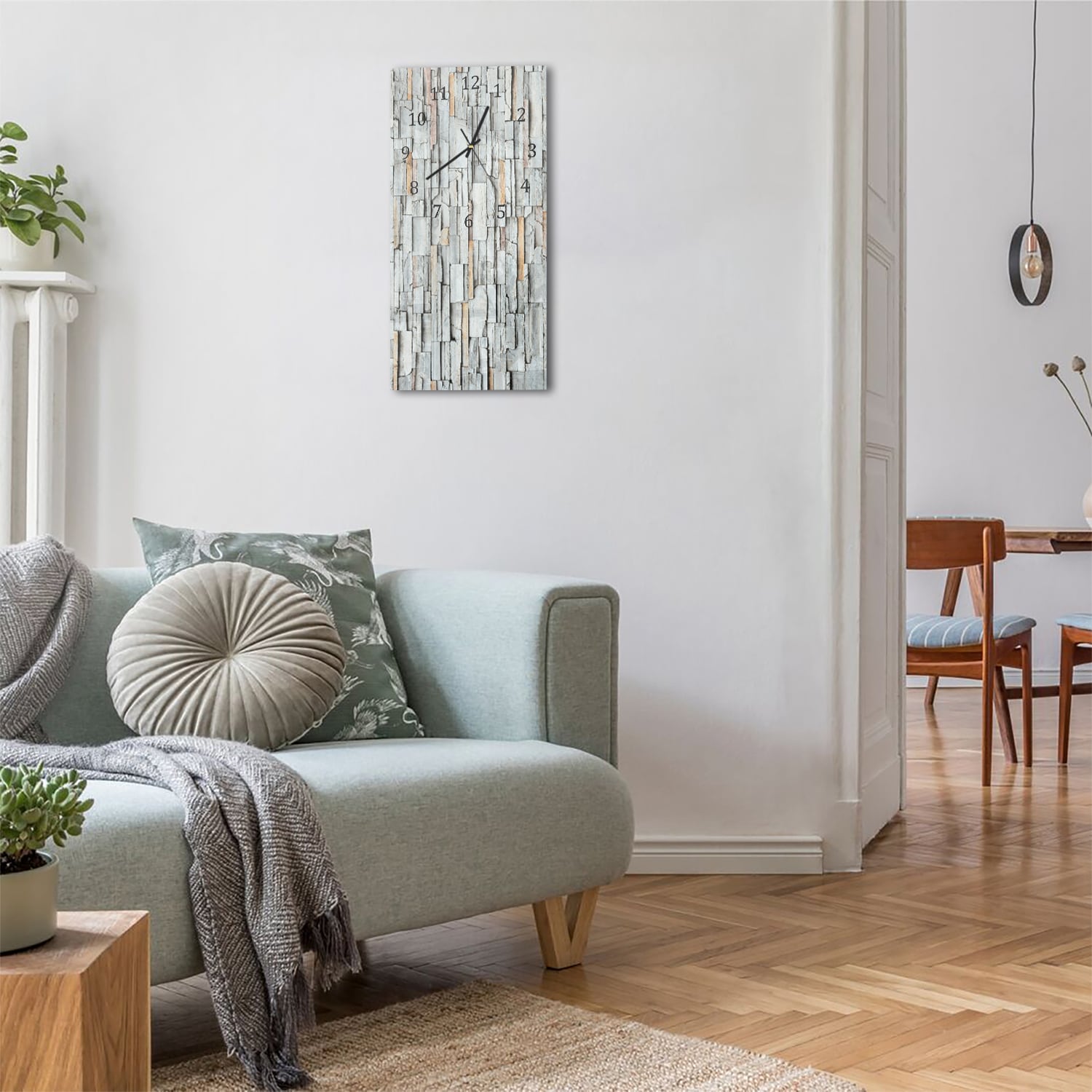 Wanduhr 30x60 - Steinmauer