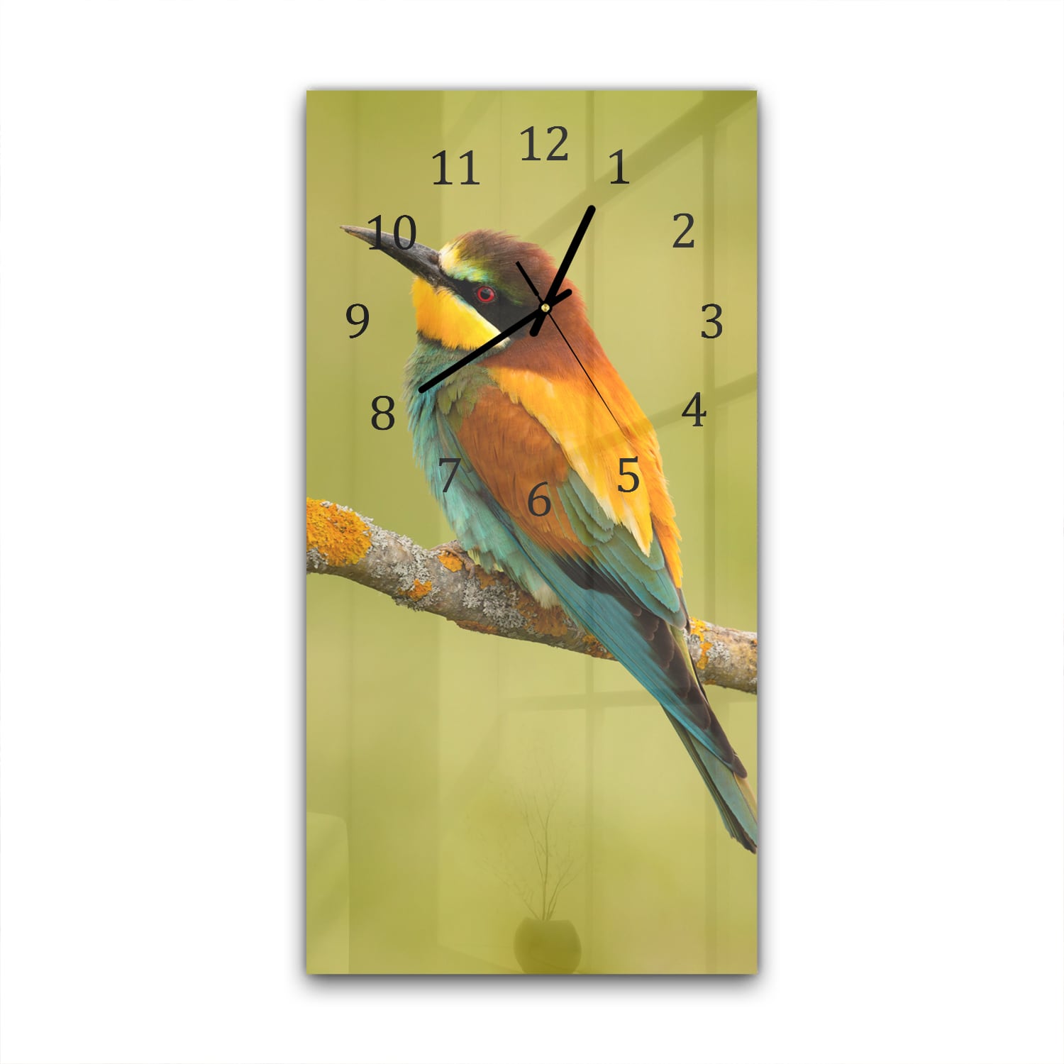 Wanduhr 30x60 - Bunter Vogel