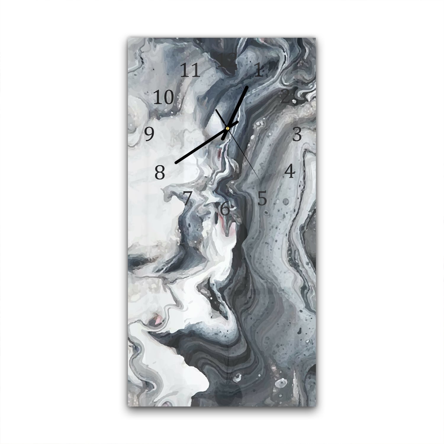Wanduhr 30x60 - Marmor-Wellenmuster