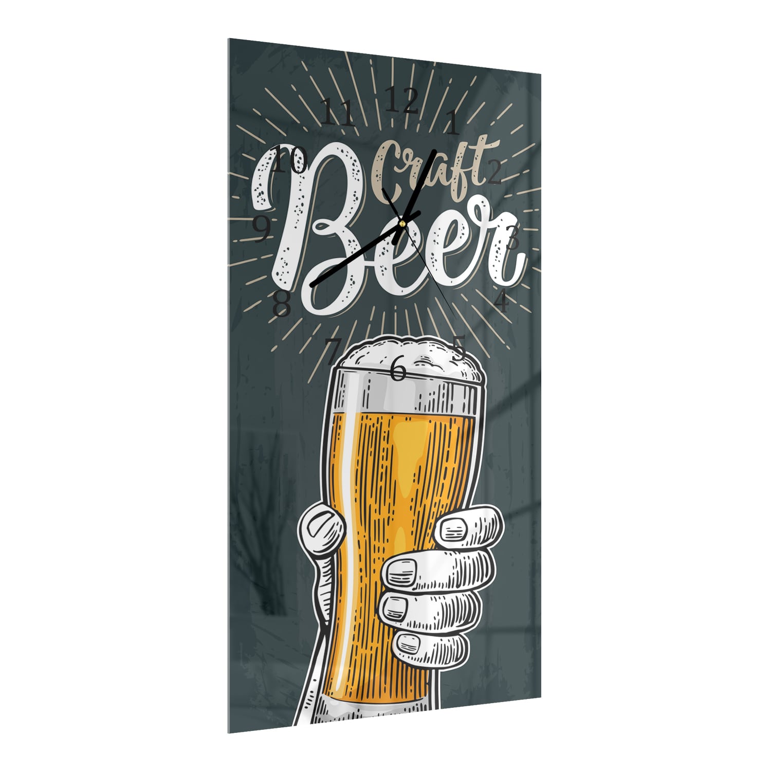Wanduhr 30x60 - Bierglas-Design